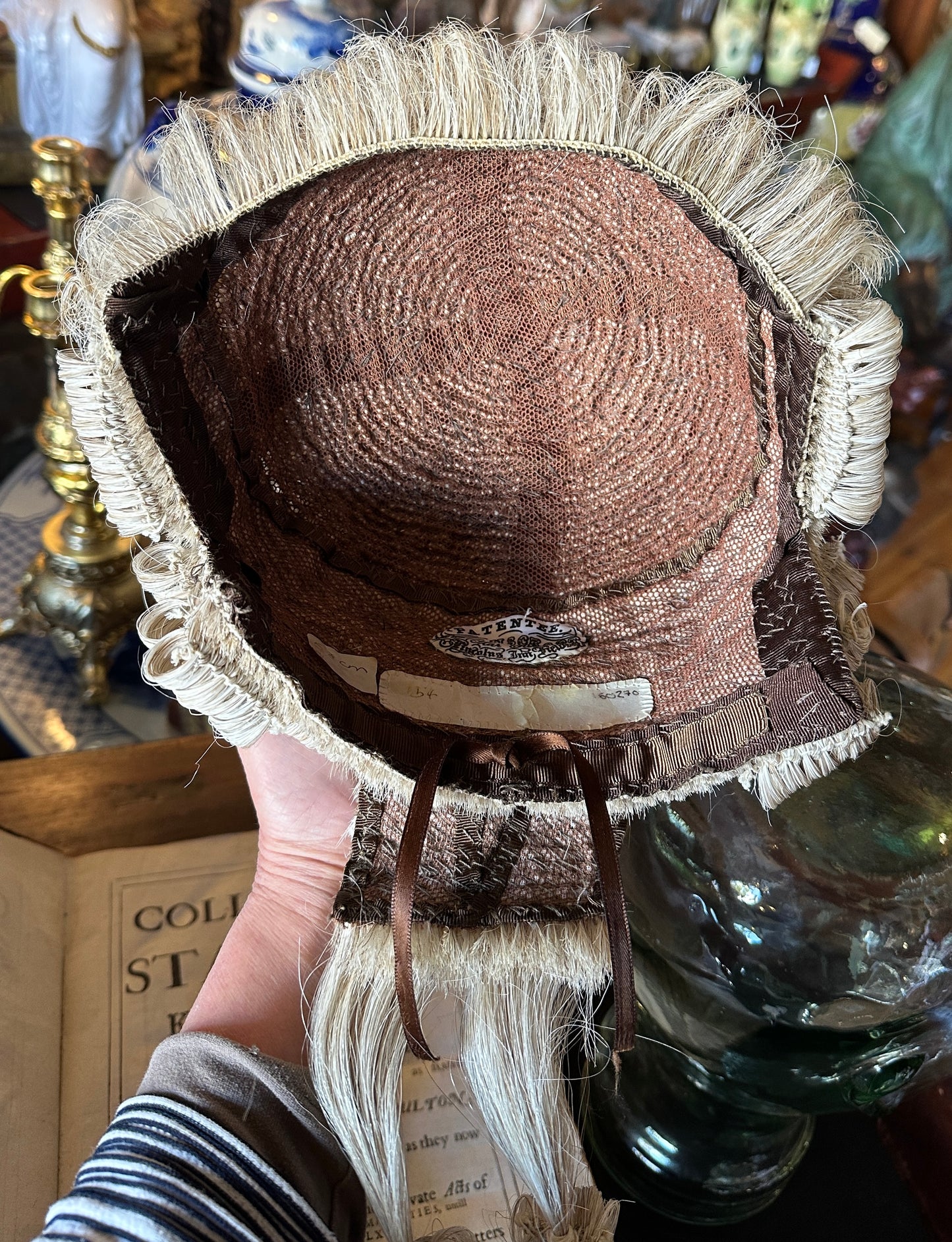 Antique English Barrister's Court Wig made from woven horsehair, by Ravenscroft