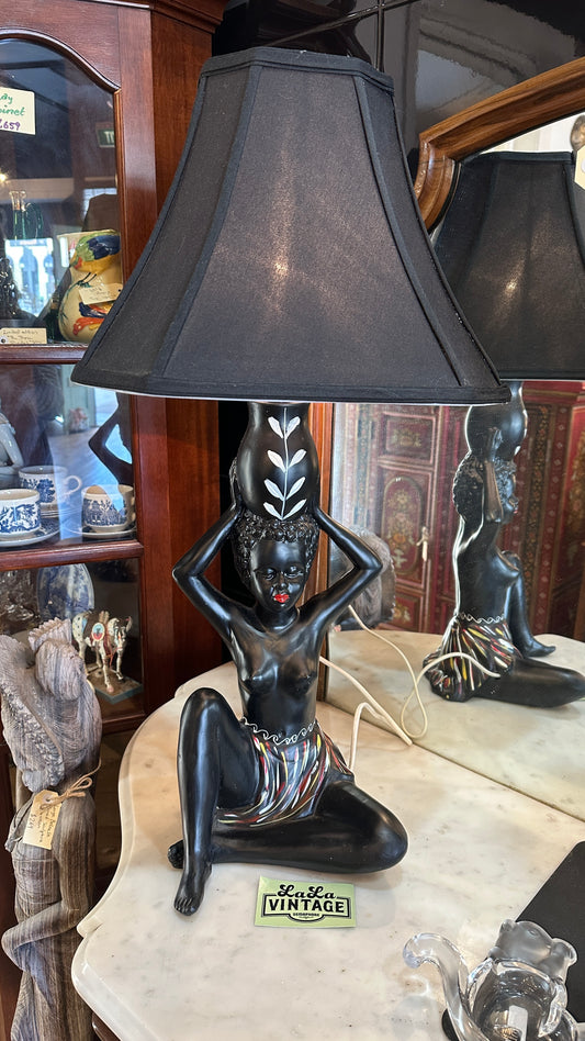 Vintage Barsony Seated Islander Lady Lamp FL23
