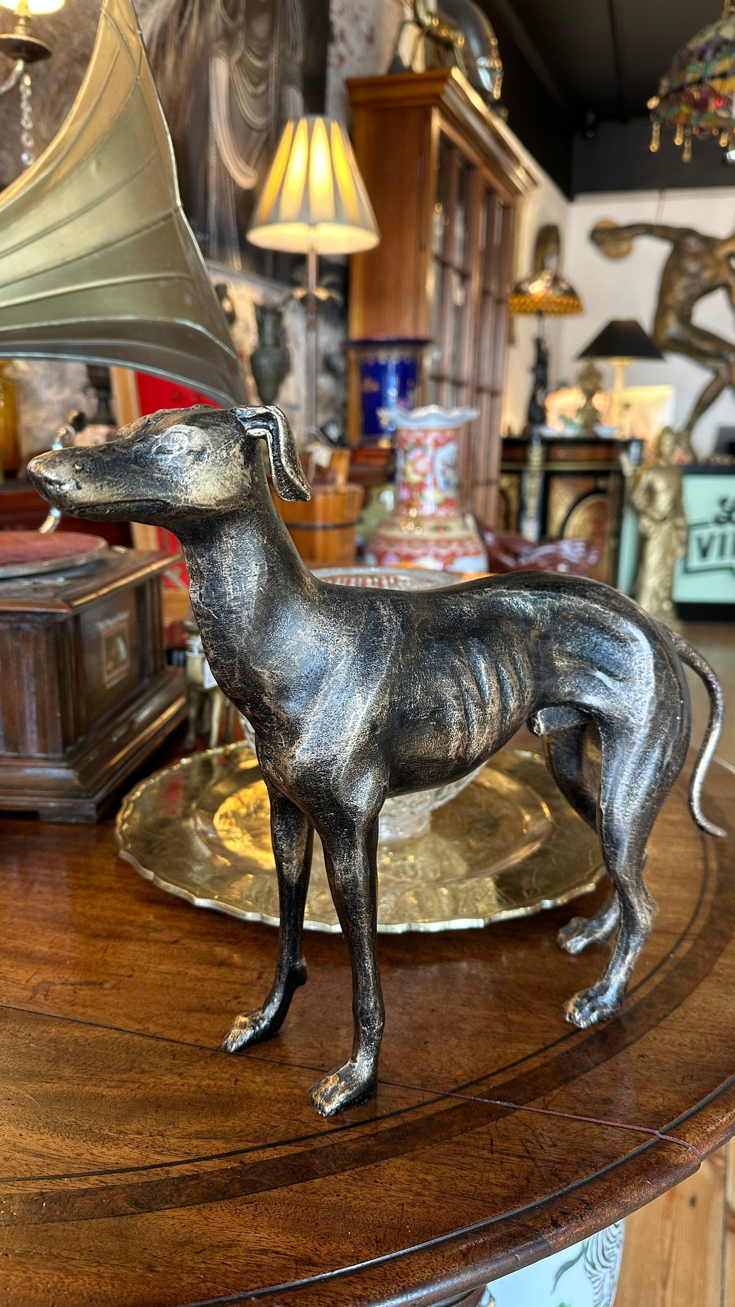 Cast iron Greyhound or Whippet Dog Statues with Bronze finish, Sold Separately