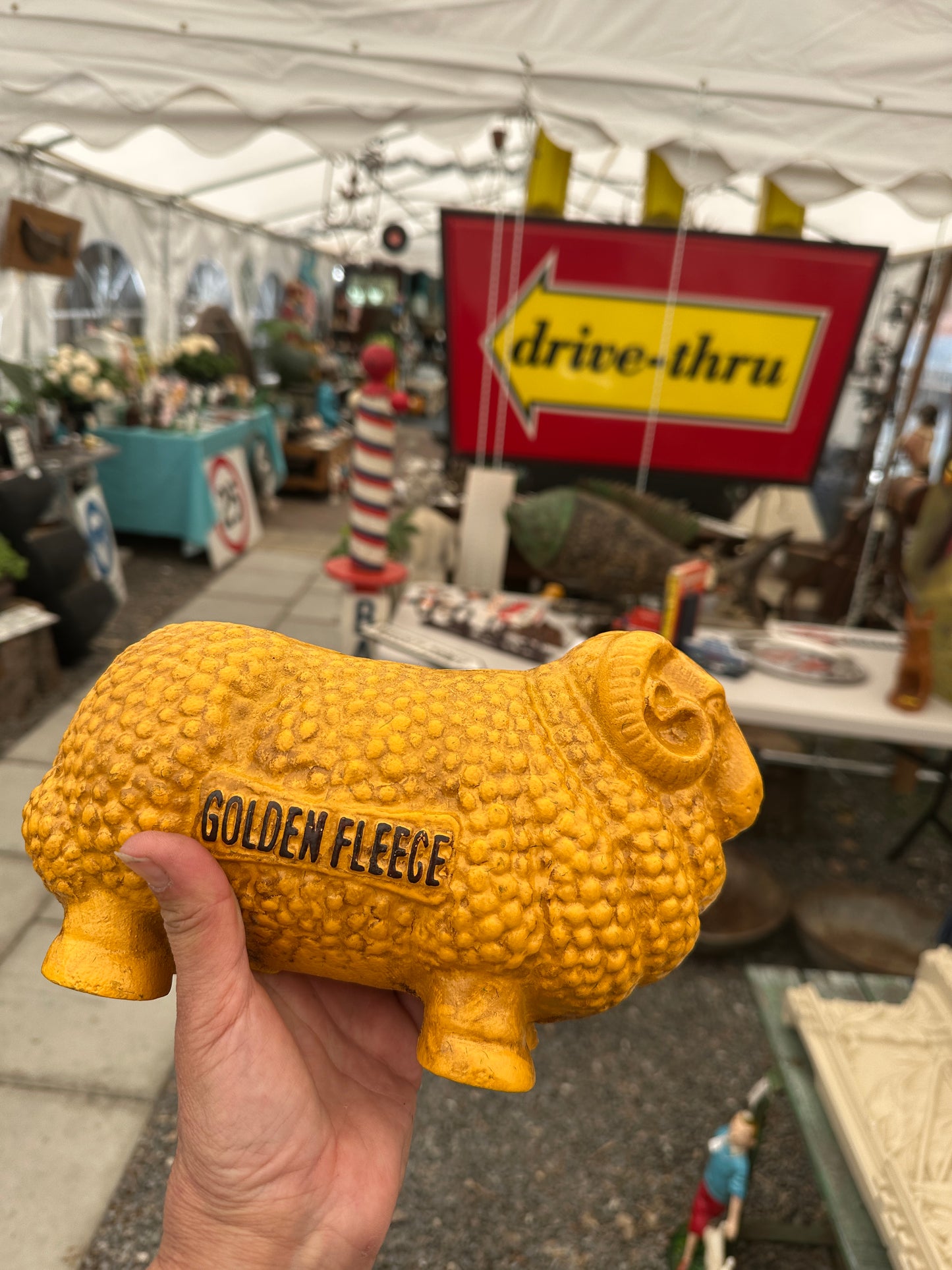 Large ‘Golden Fleece’ Cast Iron Coin Bank