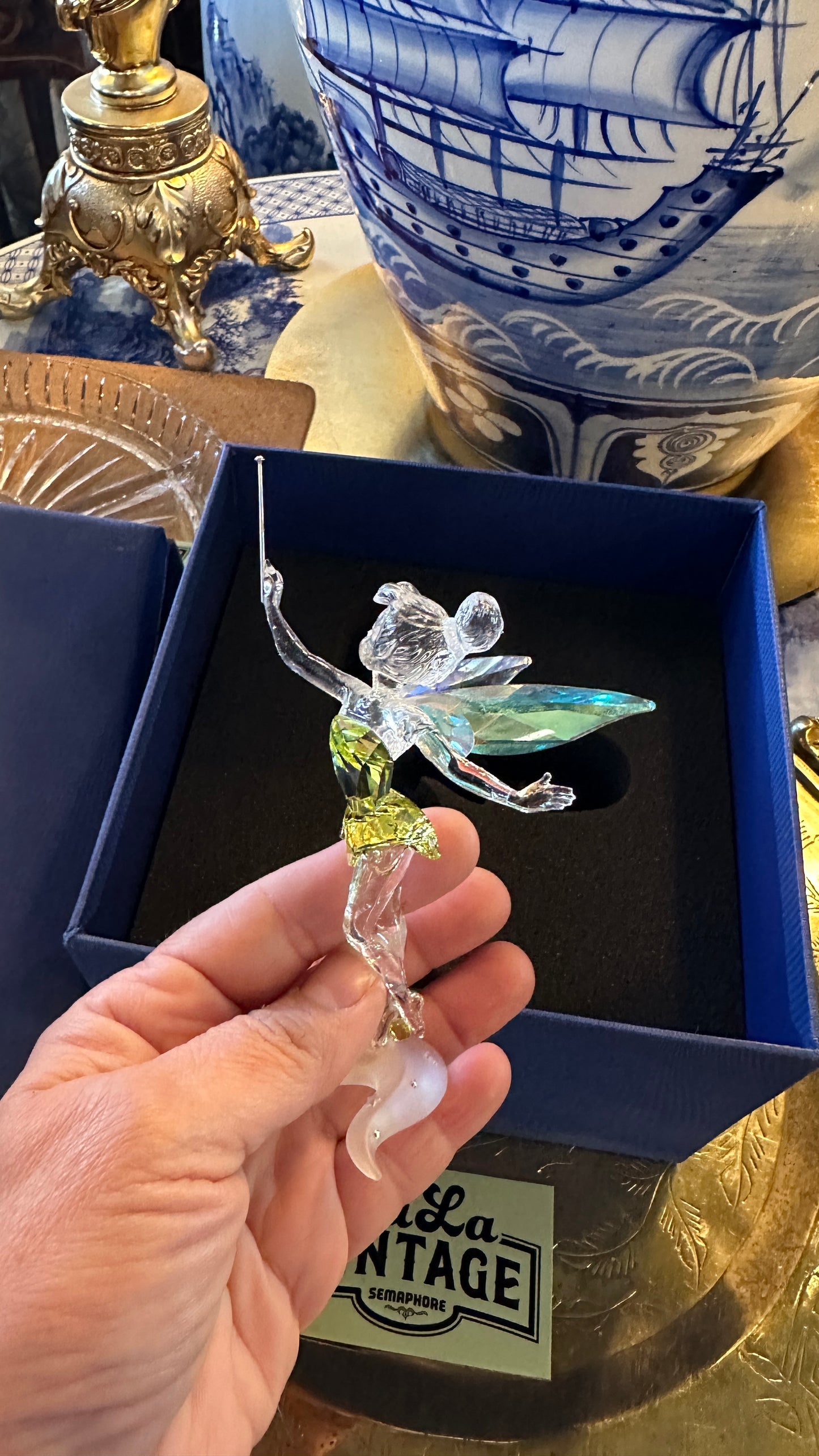 Retired Crystal Swarovski Disney Tinker Bell Figurine with Original Box