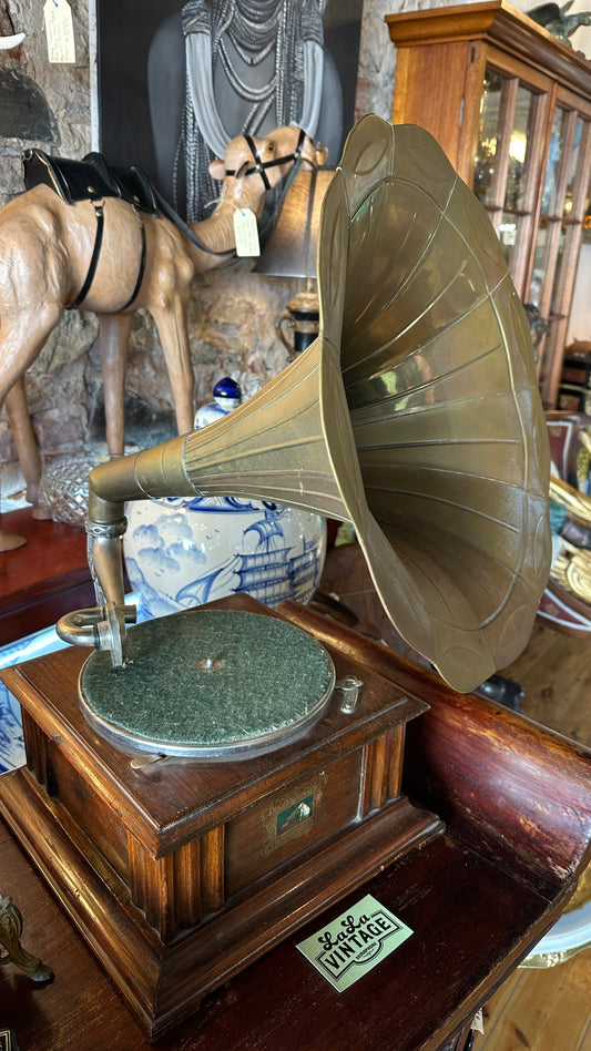 Antique HMV "His Master's Voice" Morning Glory Horn Gramophone