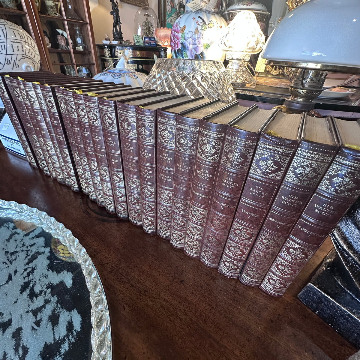 Vintage collection of Sir Walter Scott novels published by Heron Books, London