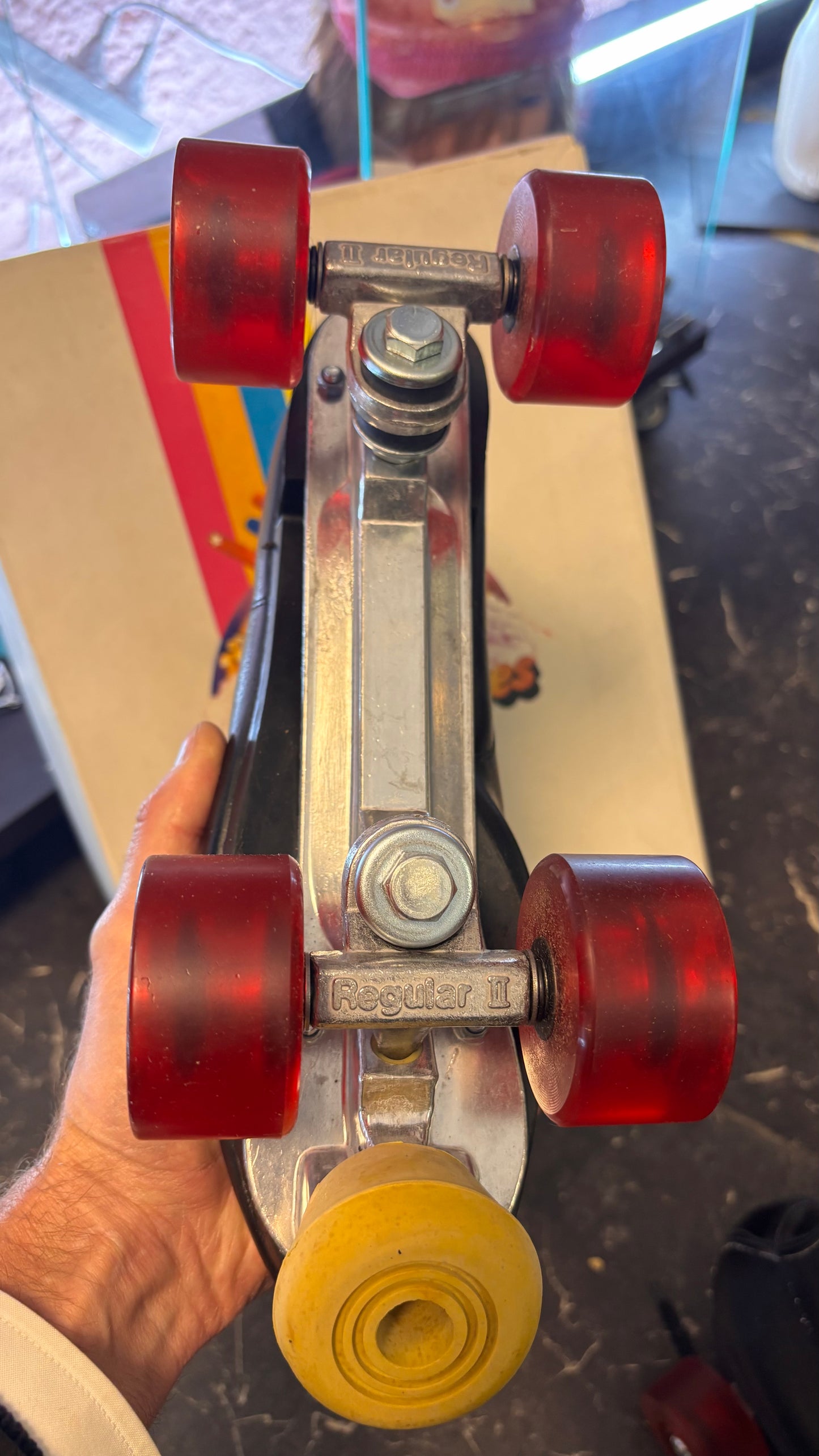 Vintage 70s Rokin’ Roller Skates UK 9 | BON Red Wheels & Regular II Trucks | Boxed