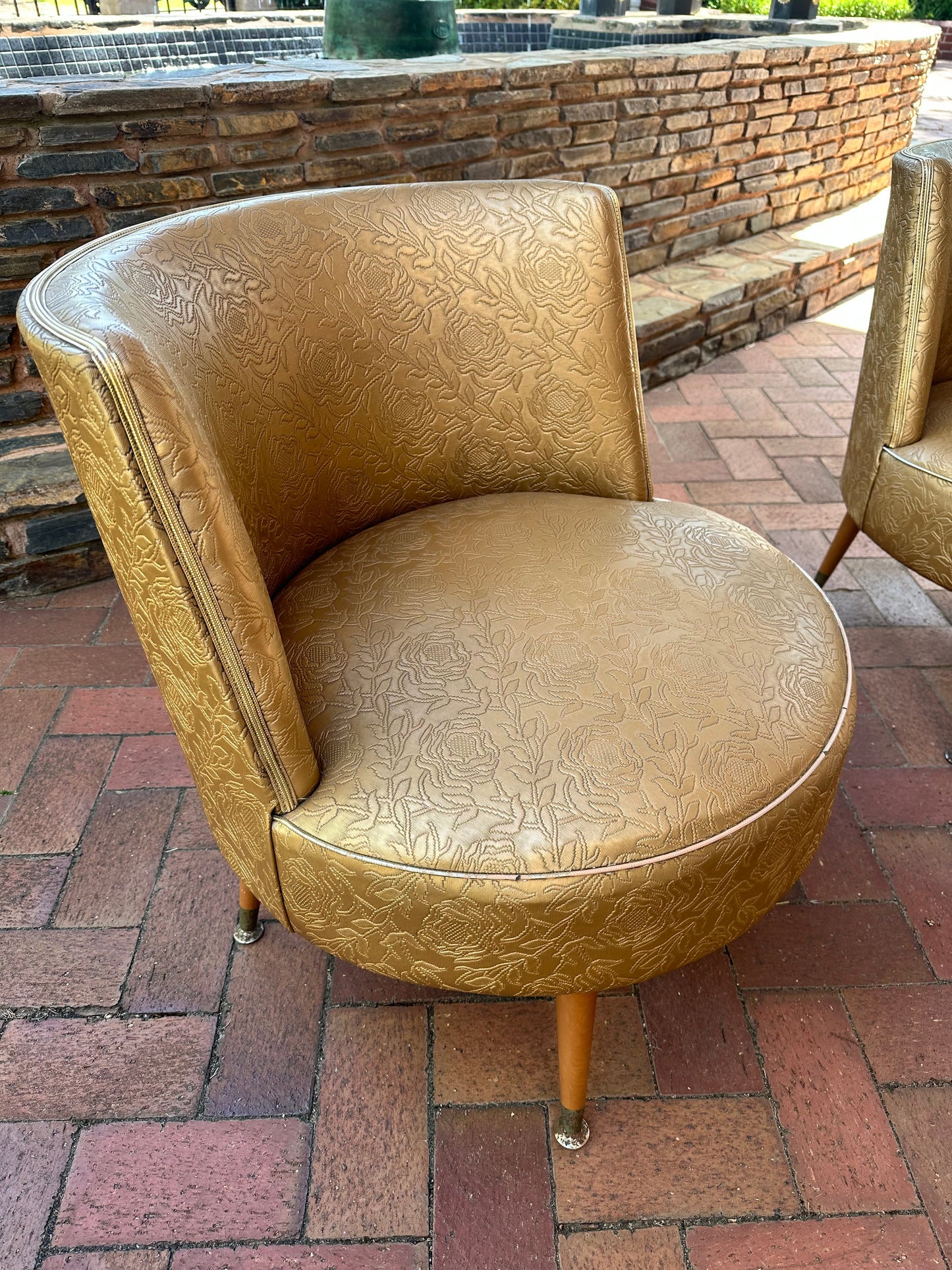 Elegant Mid Century Vinyl Cocktail Armchair (c1950)