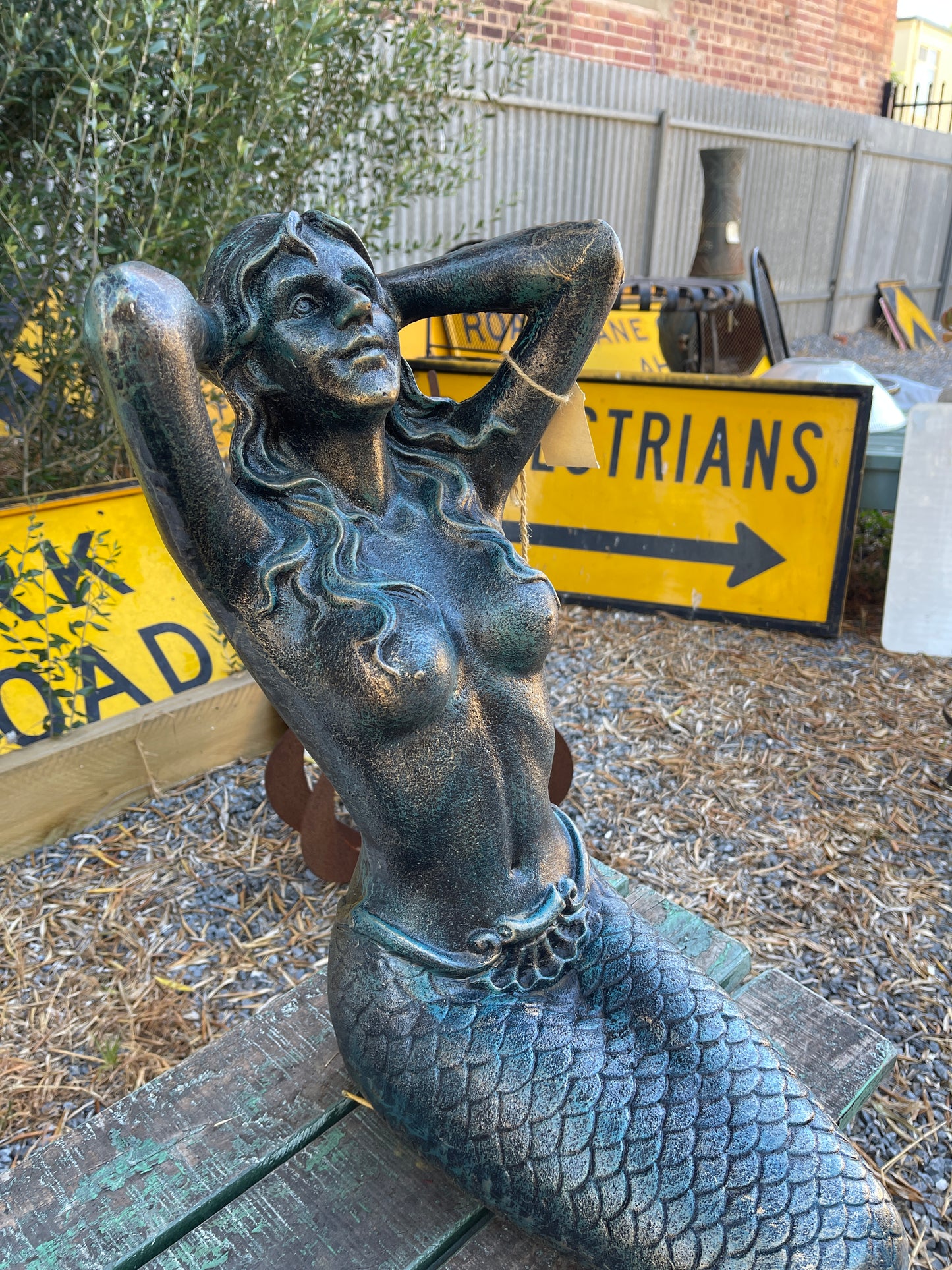 Heavy Cast Iron Mermaid Statue – Substantial and Elegant Design