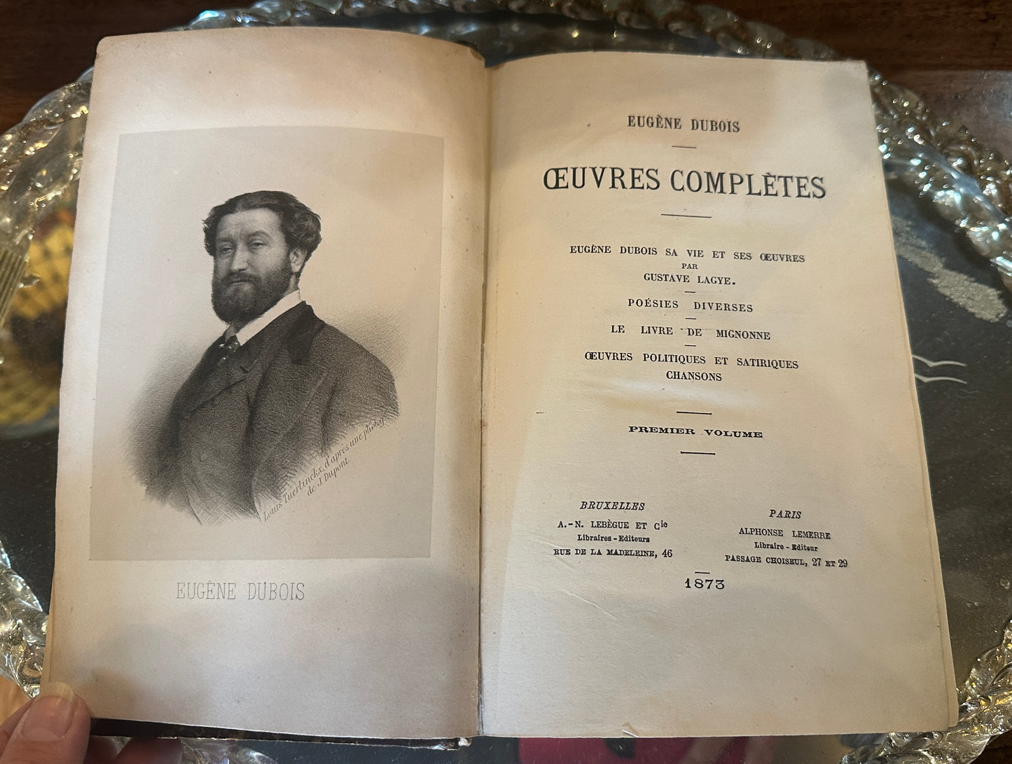 Antique (1873) French Poetry of Eugène Dubois' - Oeuvres Complètes, published by Lebègue