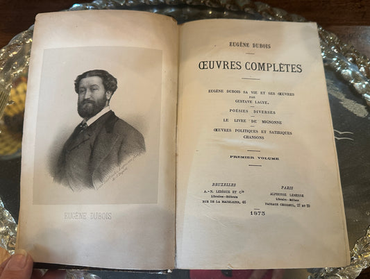 Antique (1873) French Poetry of Eugène Dubois' - Oeuvres Complètes, published by Lebègue