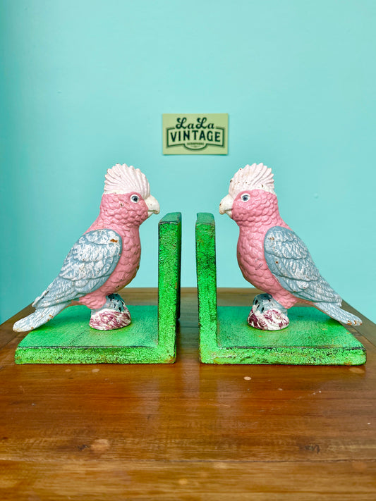 Cast Iron Galah Bird Bookends