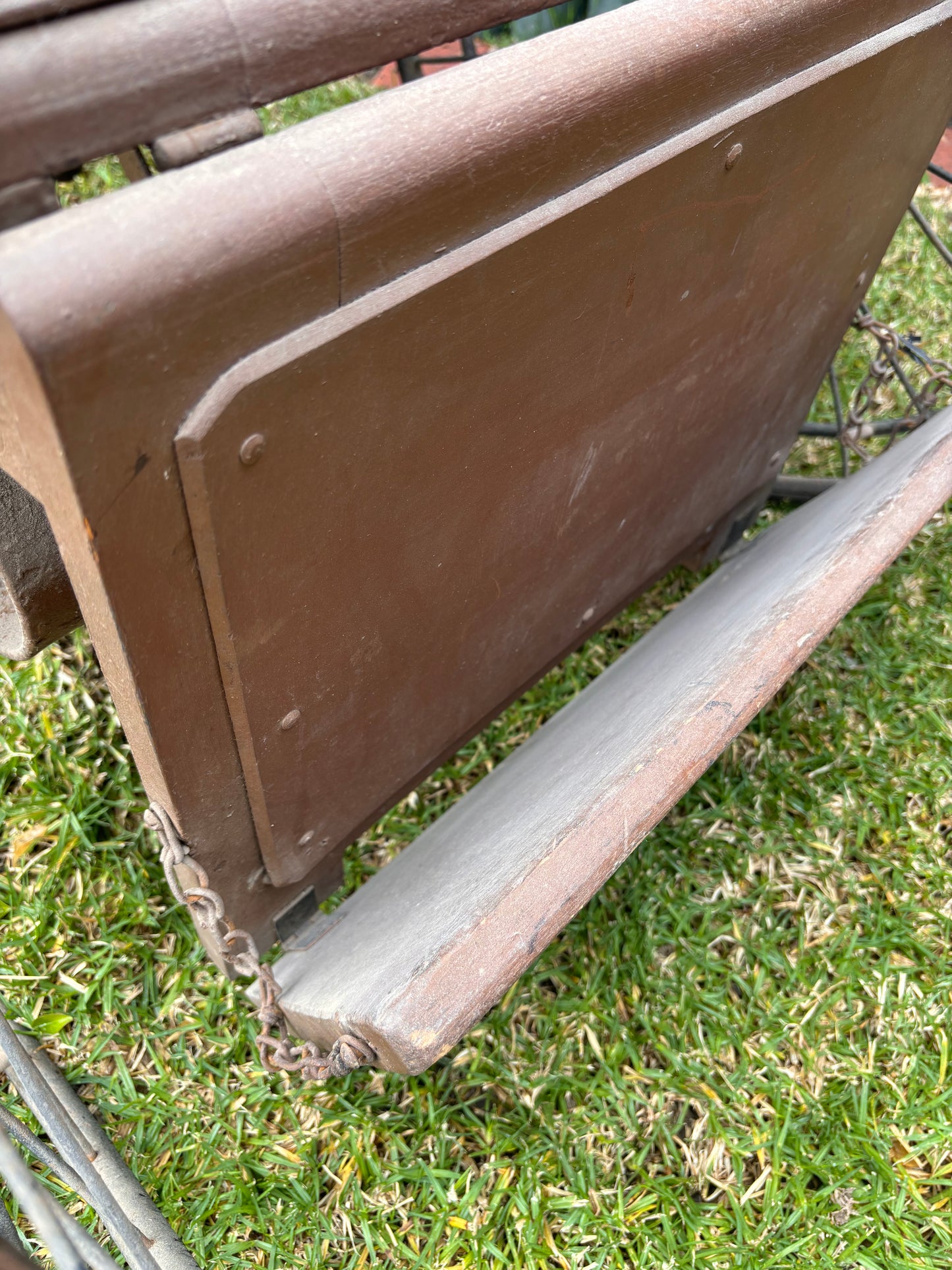 Early 1900s Edwardian Timber & Cane Invalid Wheelchair / Antique Convalescent Bath Chair