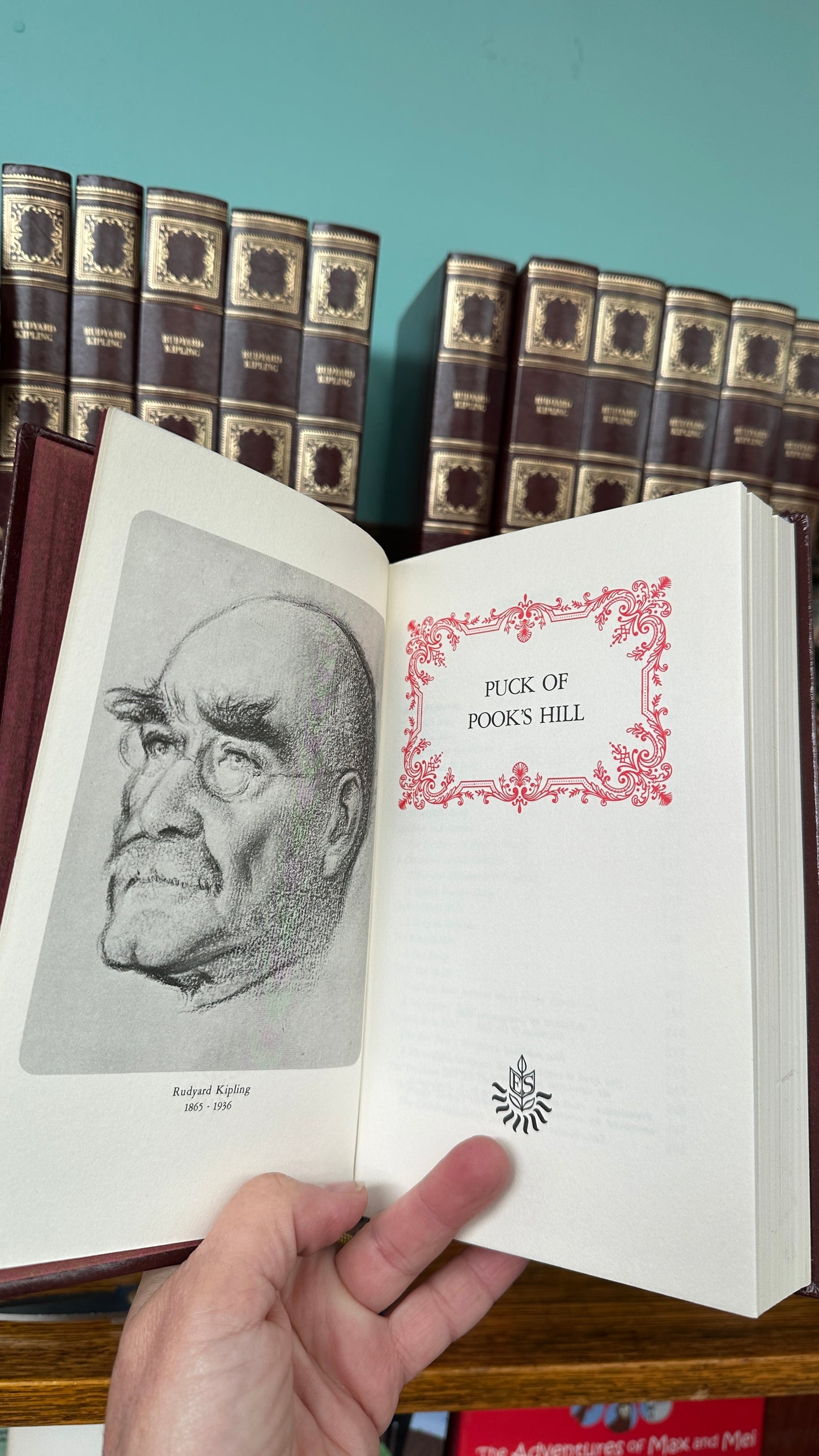 Complete 12-volume set of Rudyard Kipling's collected works by Heron Books, London