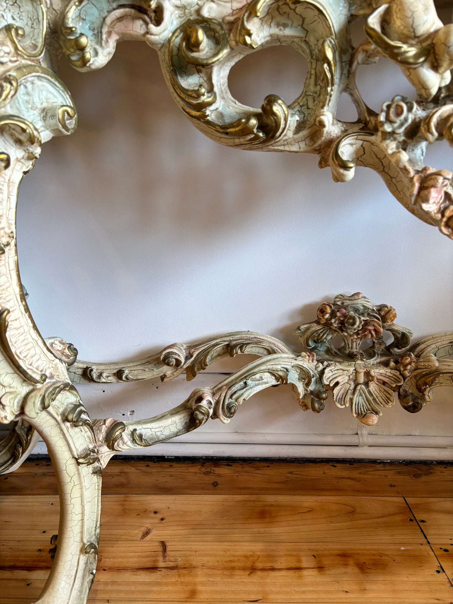 Substantial Italian Florentine Console with Mirror