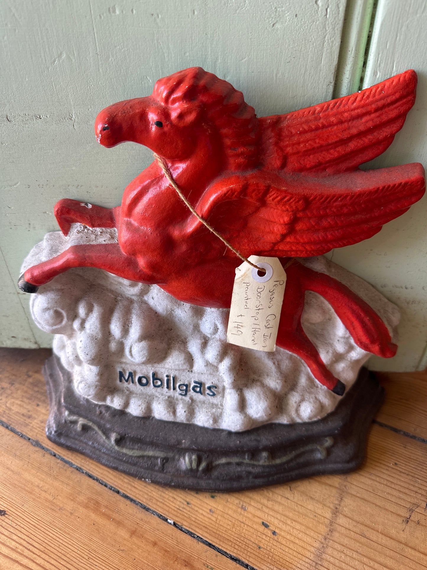 Cast Iron Pegasus Doorstop, reproduction and hand painted