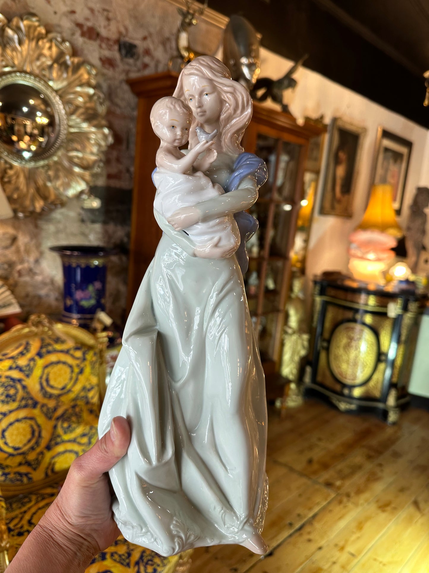 Lady with Child Porcelain Figurine