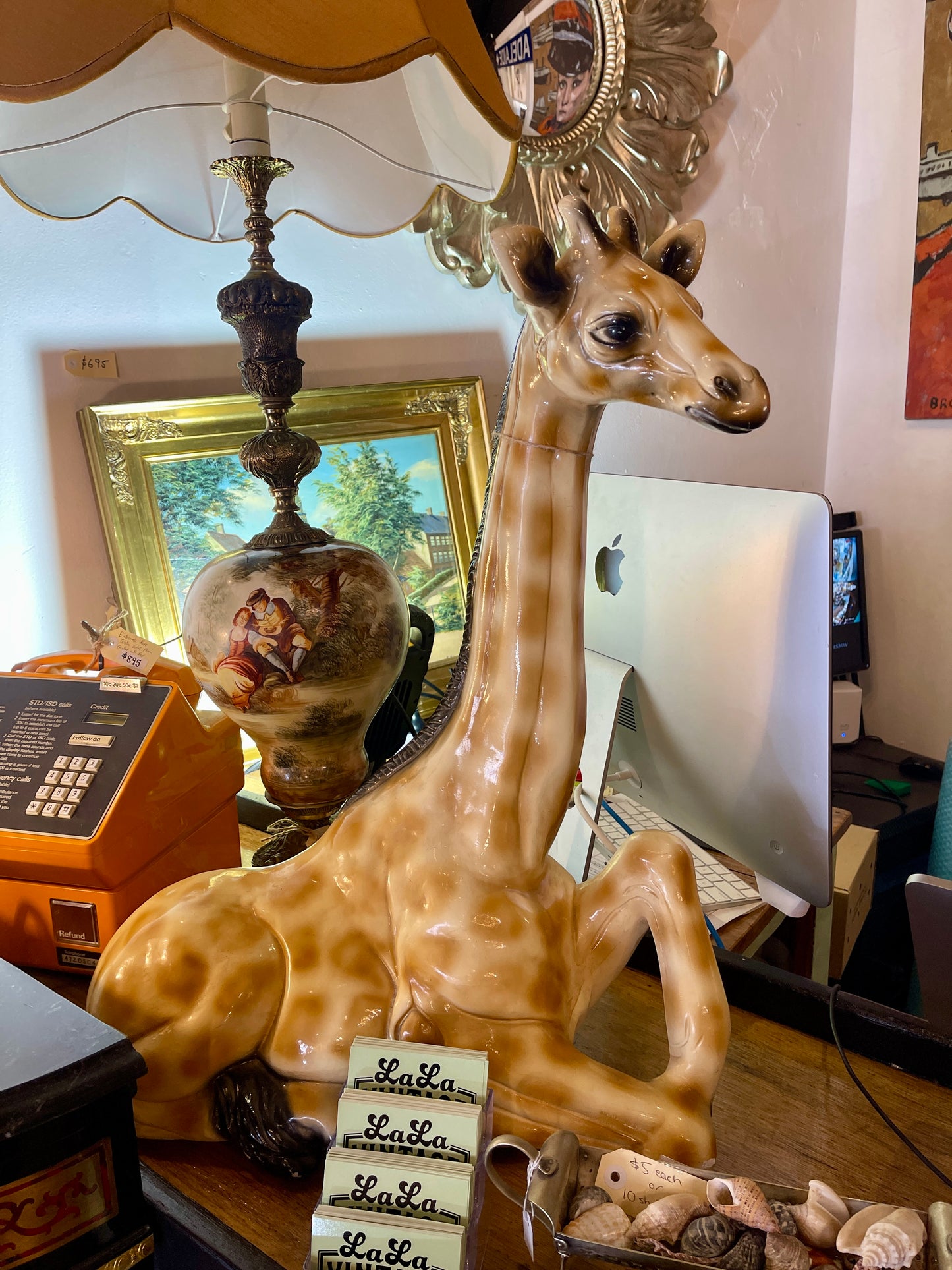 Large Solid Ceramic Giraffe Statue