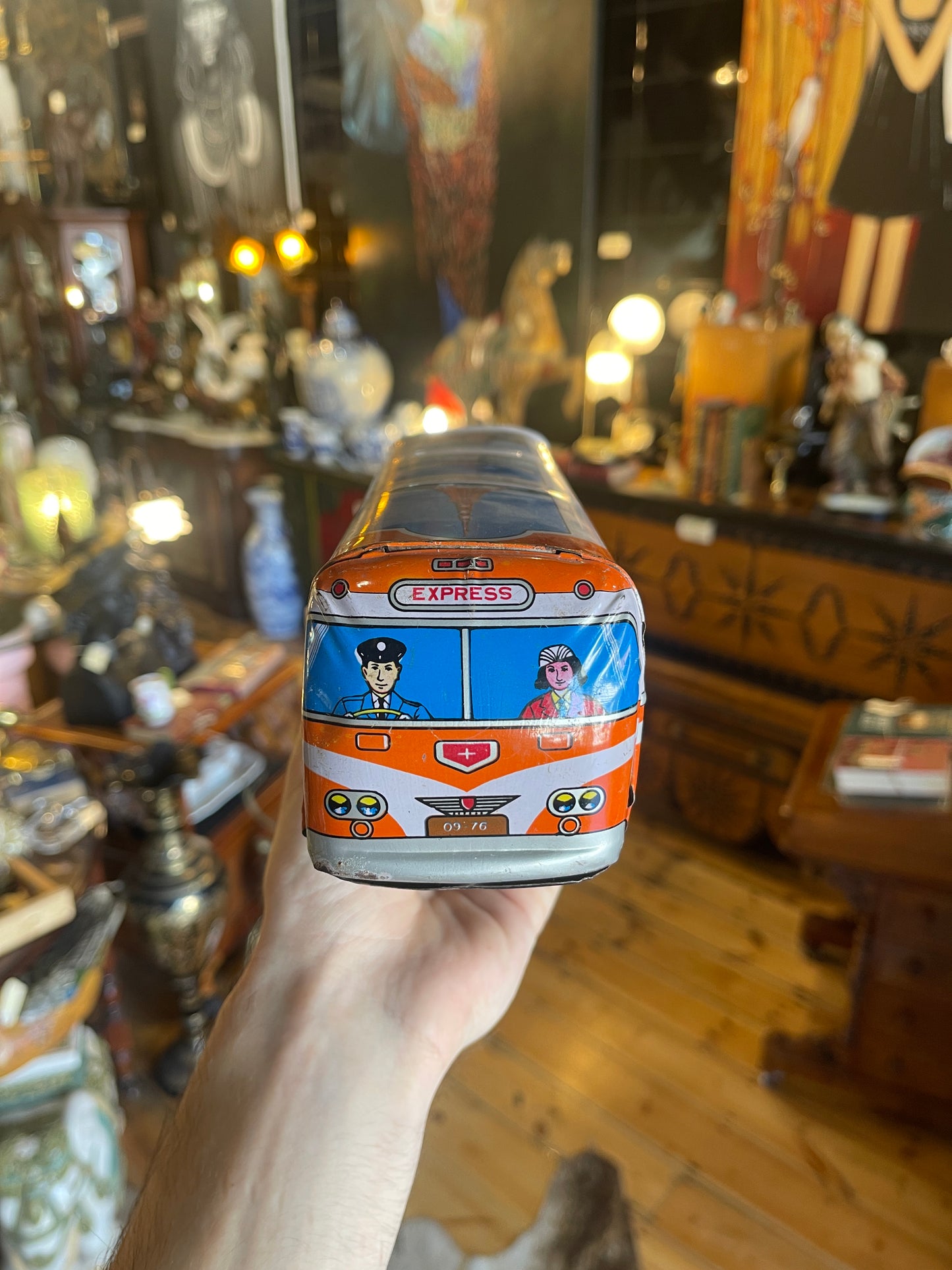 Vintage 1950s Tin Toy Litho Tokyo Tower Coach Friction Bus – Made in Japan