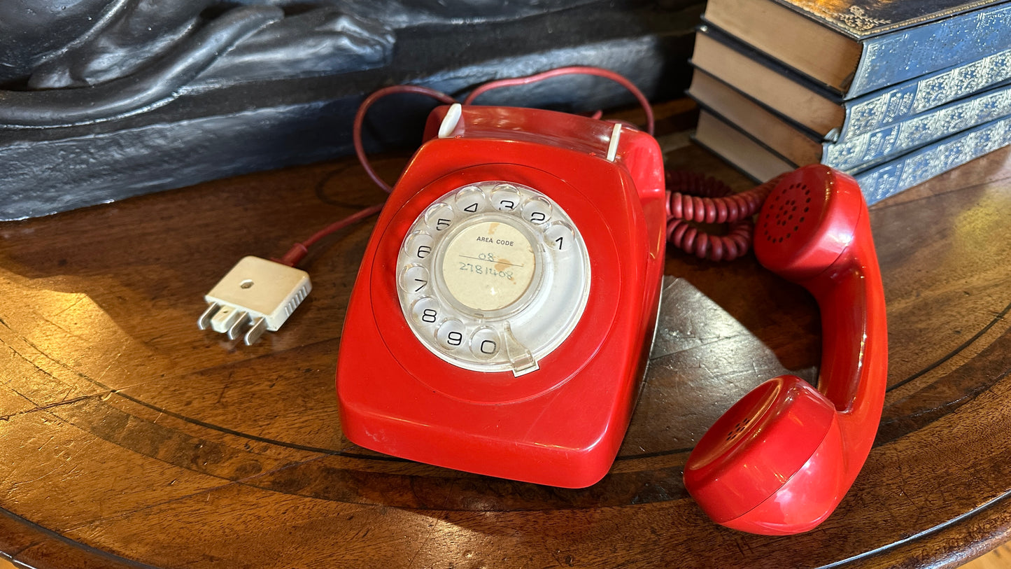 Vintage Red Rotary Phone, 1974
