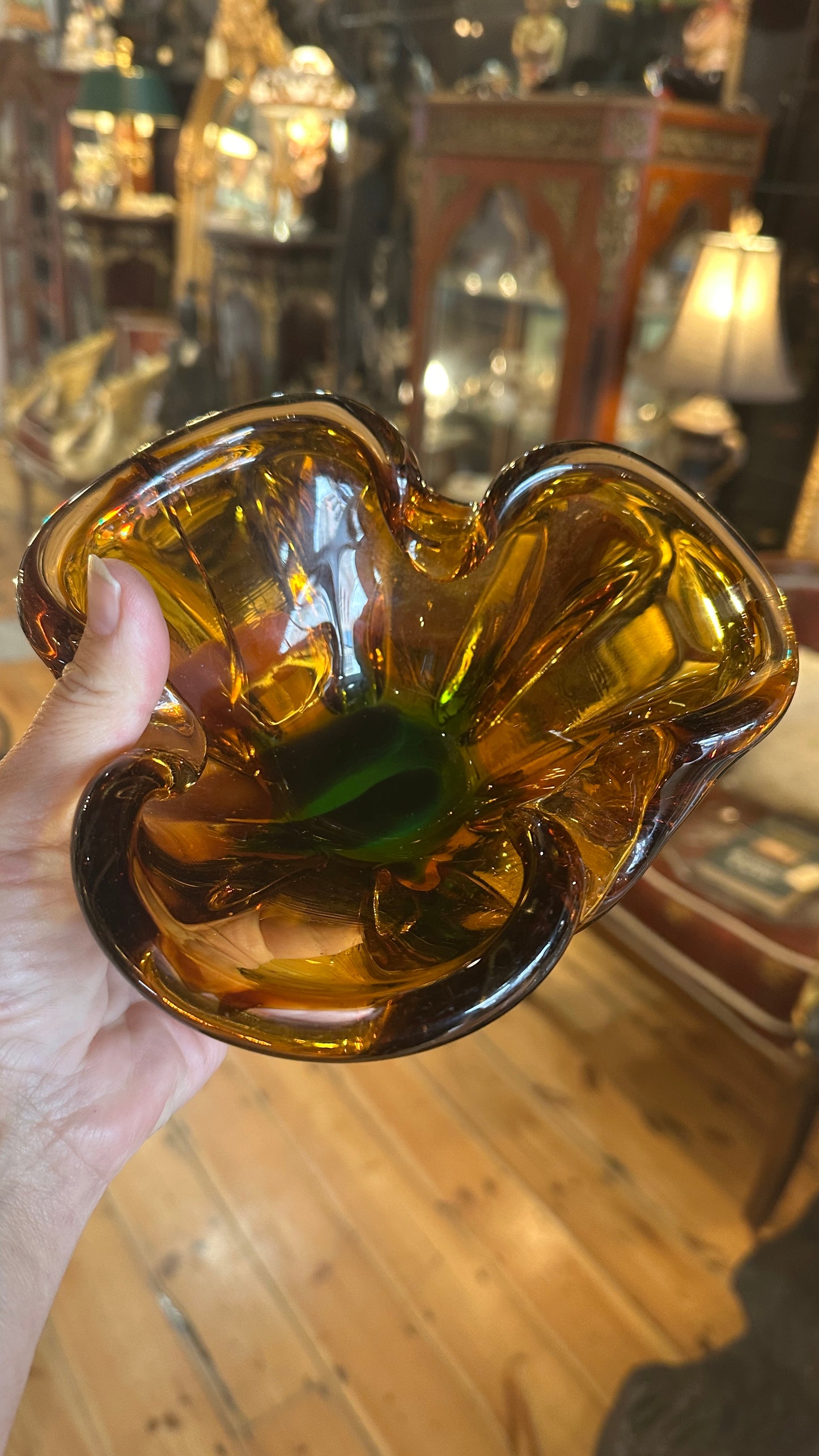 Vintage Art glass bowl Murano Style 1970s
