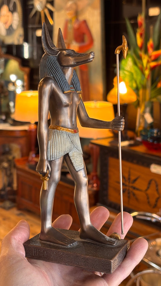 Veronese Egyptian Anubis Statue – 22cm Cold Cast Bronze God of the Afterlife Figurine