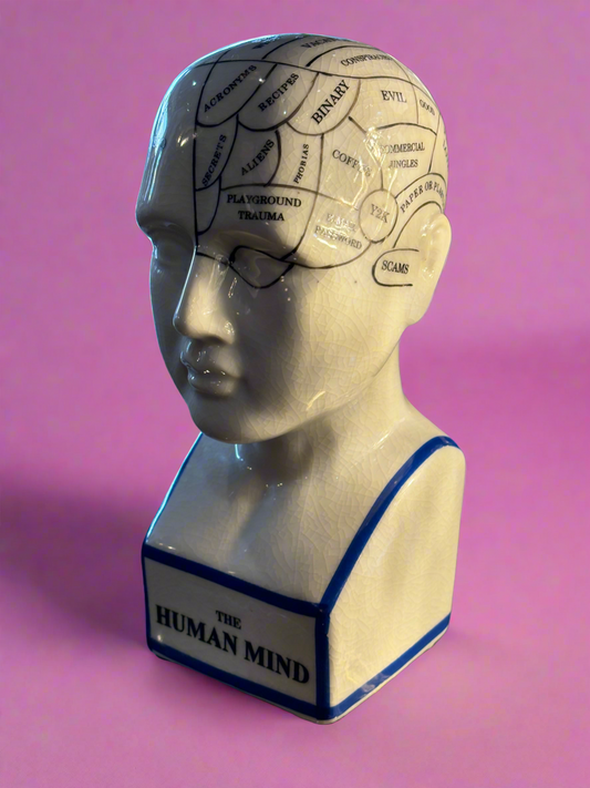 The Human Mind Phrenology Head Ceramic Statue