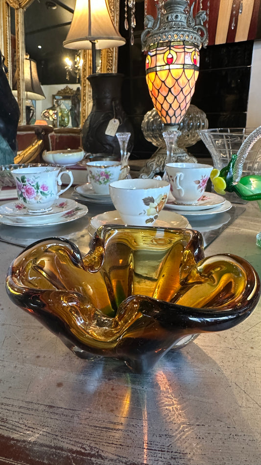 Vintage Art glass bowl Murano Style 1970s
