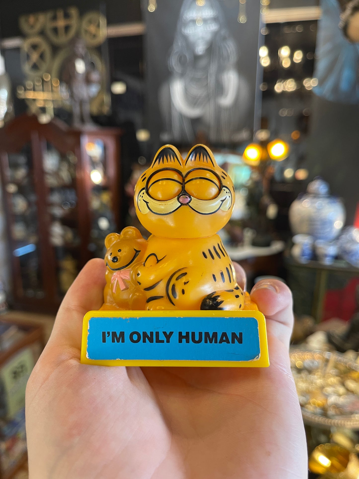 Vintage 1981 Blinking Eyes Garfield Toy - “I’m Only Human”