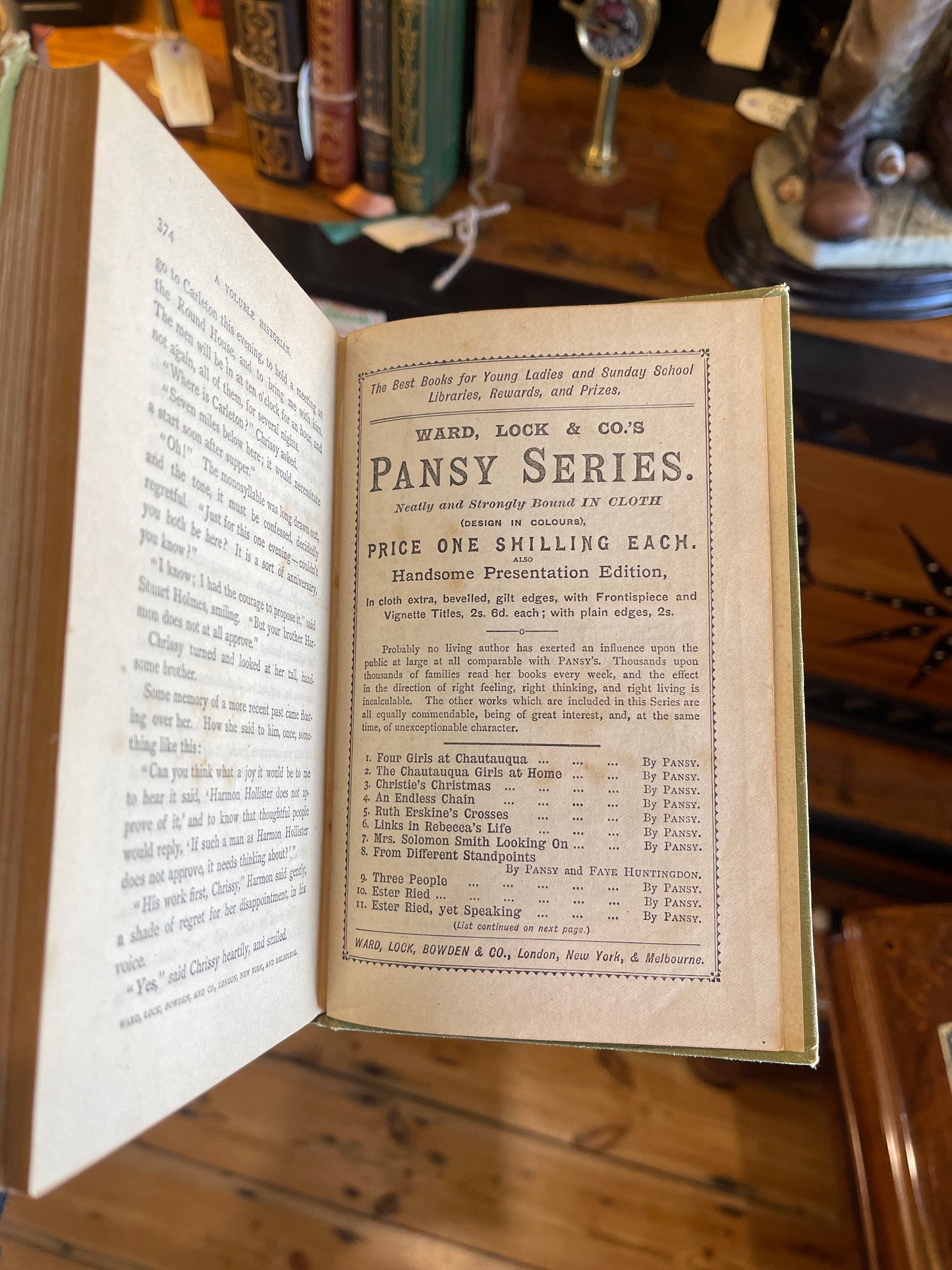 1894 Chrissy’s Endeavour Book - The Pansy Series, Illustrated Victorian Edition