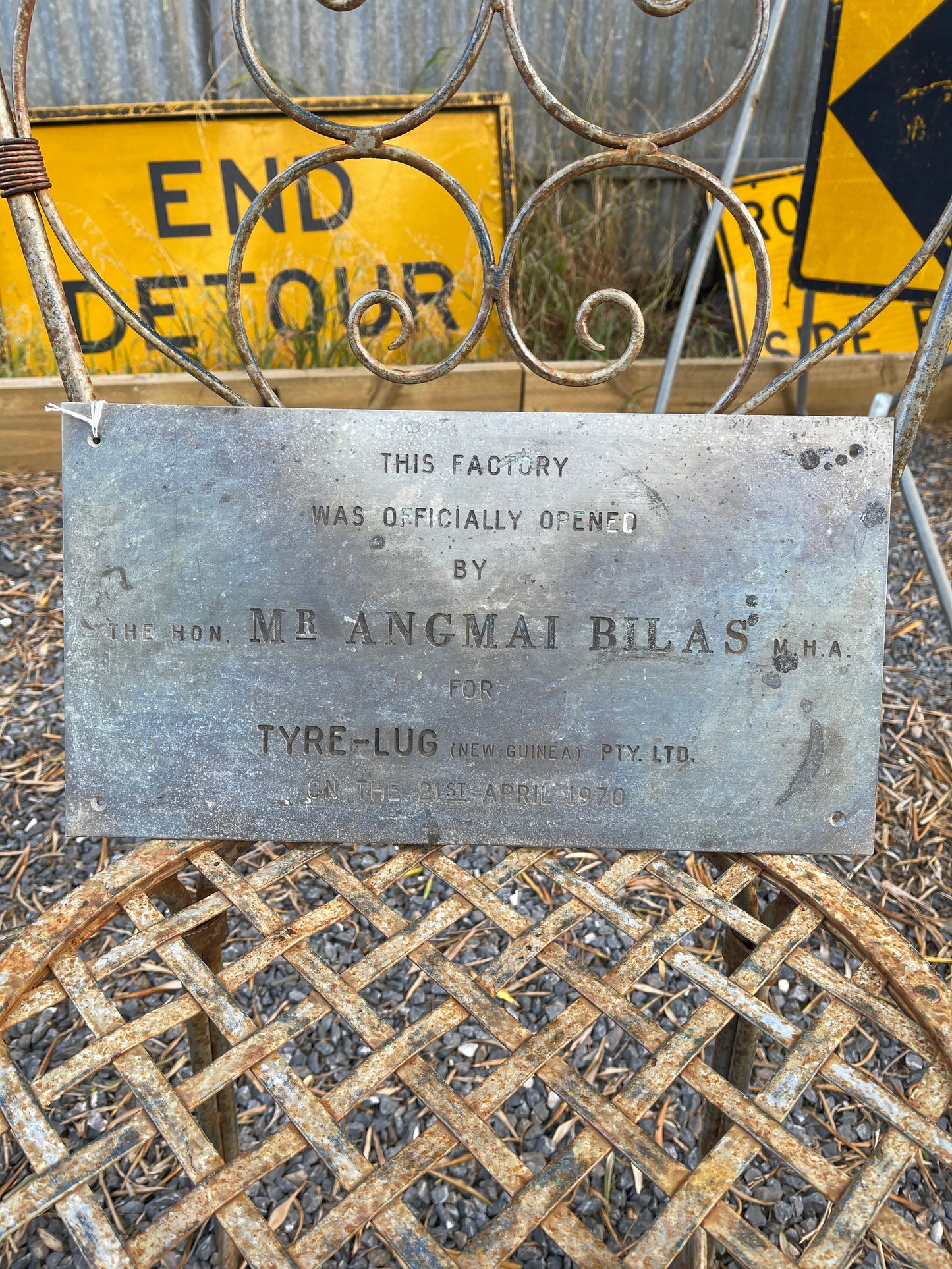 1970 Commemorative Building Plaque - Tyre-Lug Factory Opening