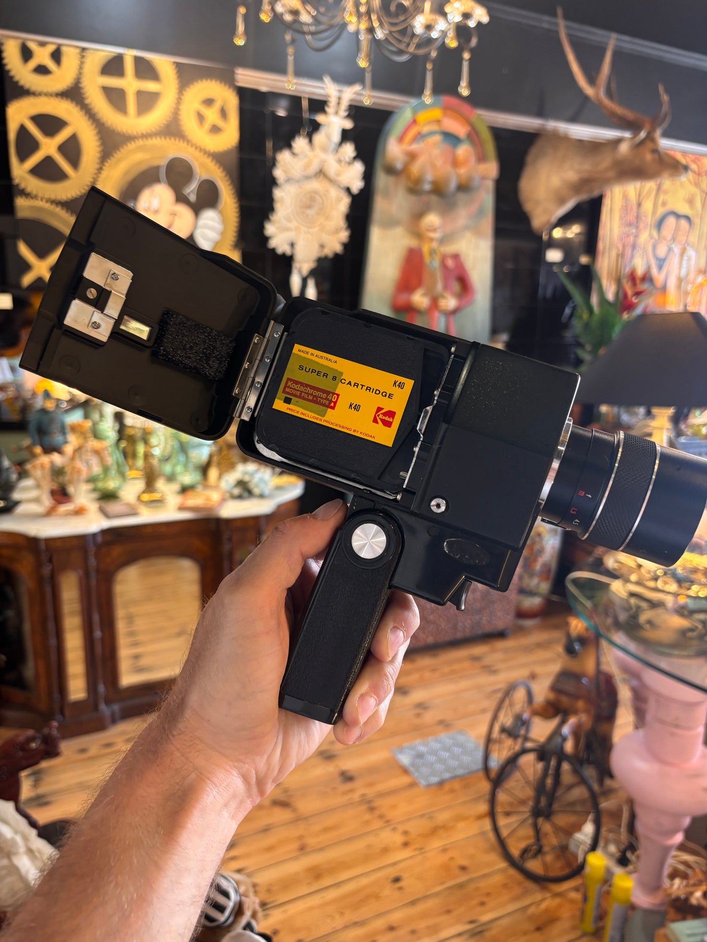 Vintage Nalcom Super 8 TL-300 Movie Camera w/ Shinkor Zoom Lens & Kodak K40 Cartridge – Untested (c.1970s)