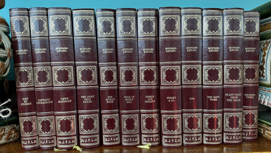 Complete 12-volume set of Rudyard Kipling's collected works by Heron Books, London