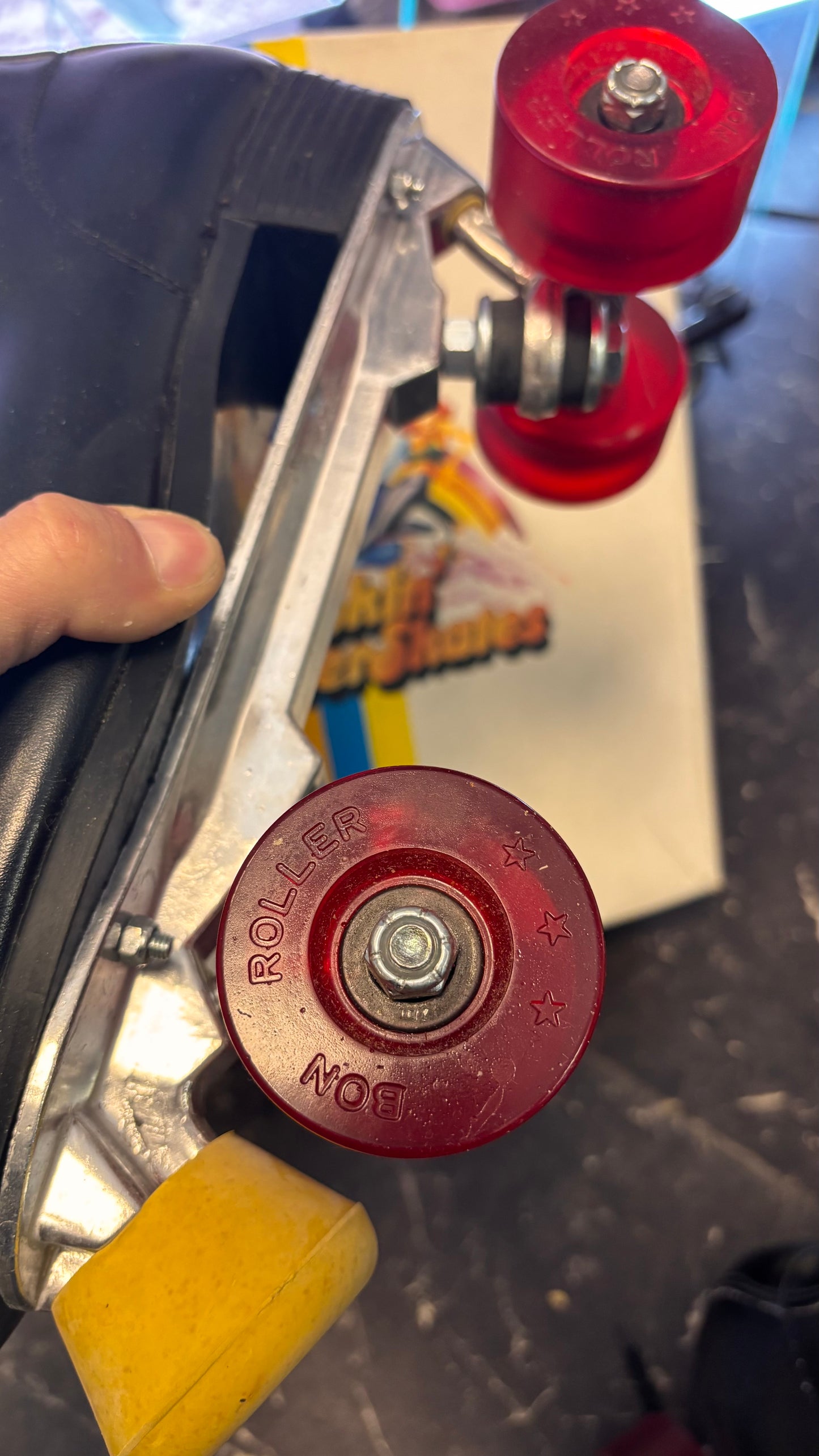 Vintage 70s Rokin’ Roller Skates UK 9 | BON Red Wheels & Regular II Trucks | Boxed