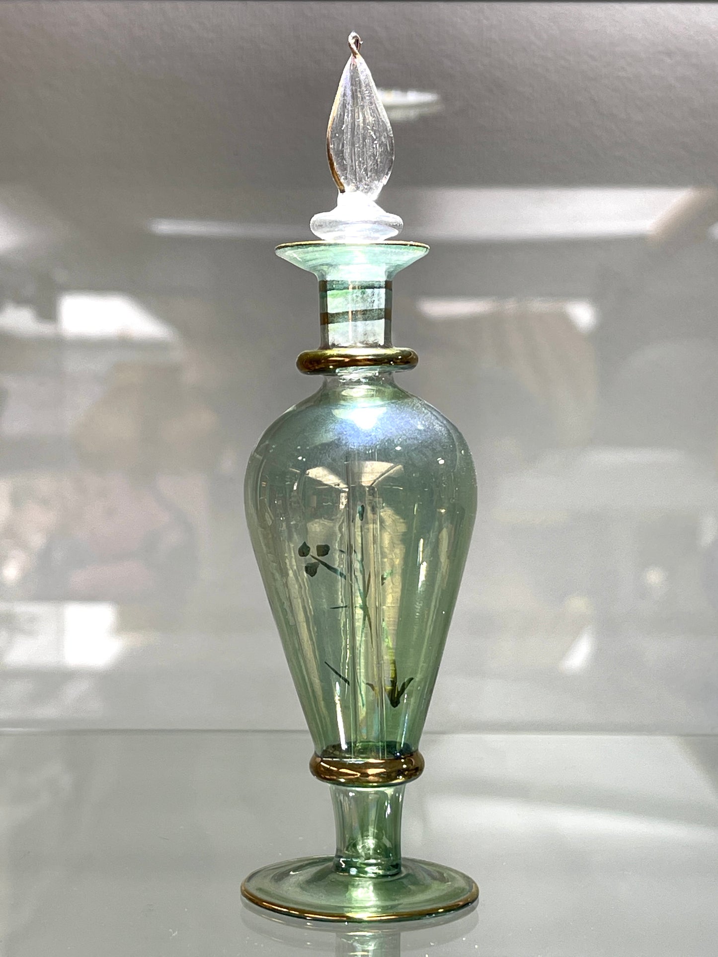 Vintage Hand-Blown Egyptian Perfume Bottle with Dropper