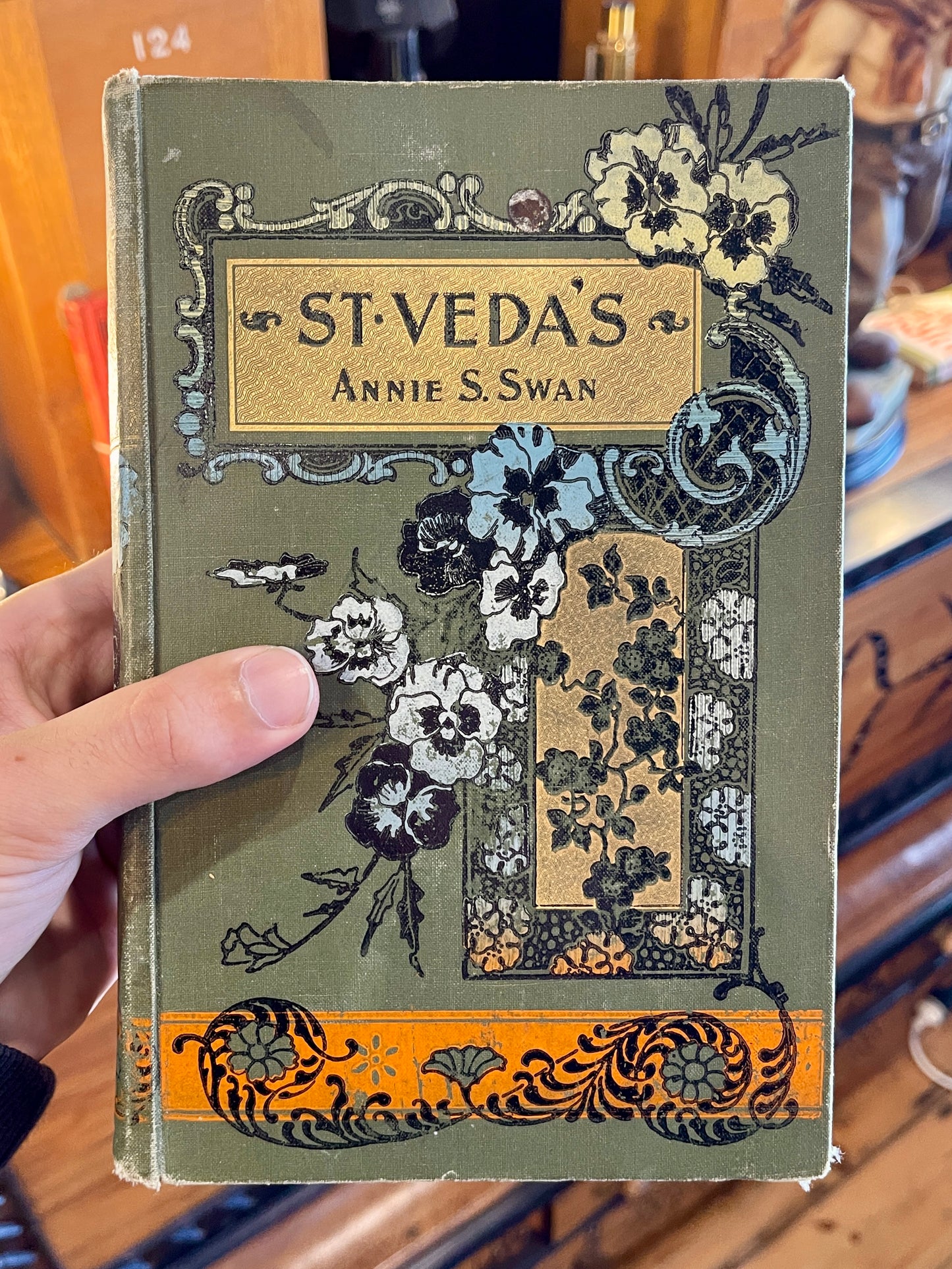 St. Veda’s by Annie S. Swan - Antique Book with Gilt Gold Embossing - Circa 1890s