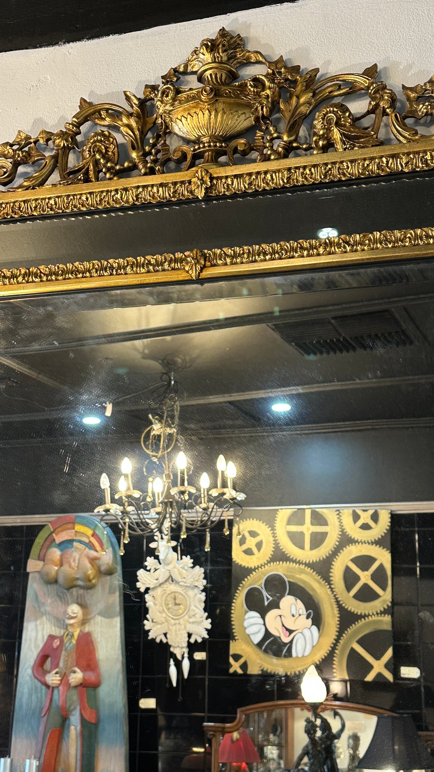 French Napoleon III style mantle mirror with a gold/gilt frame