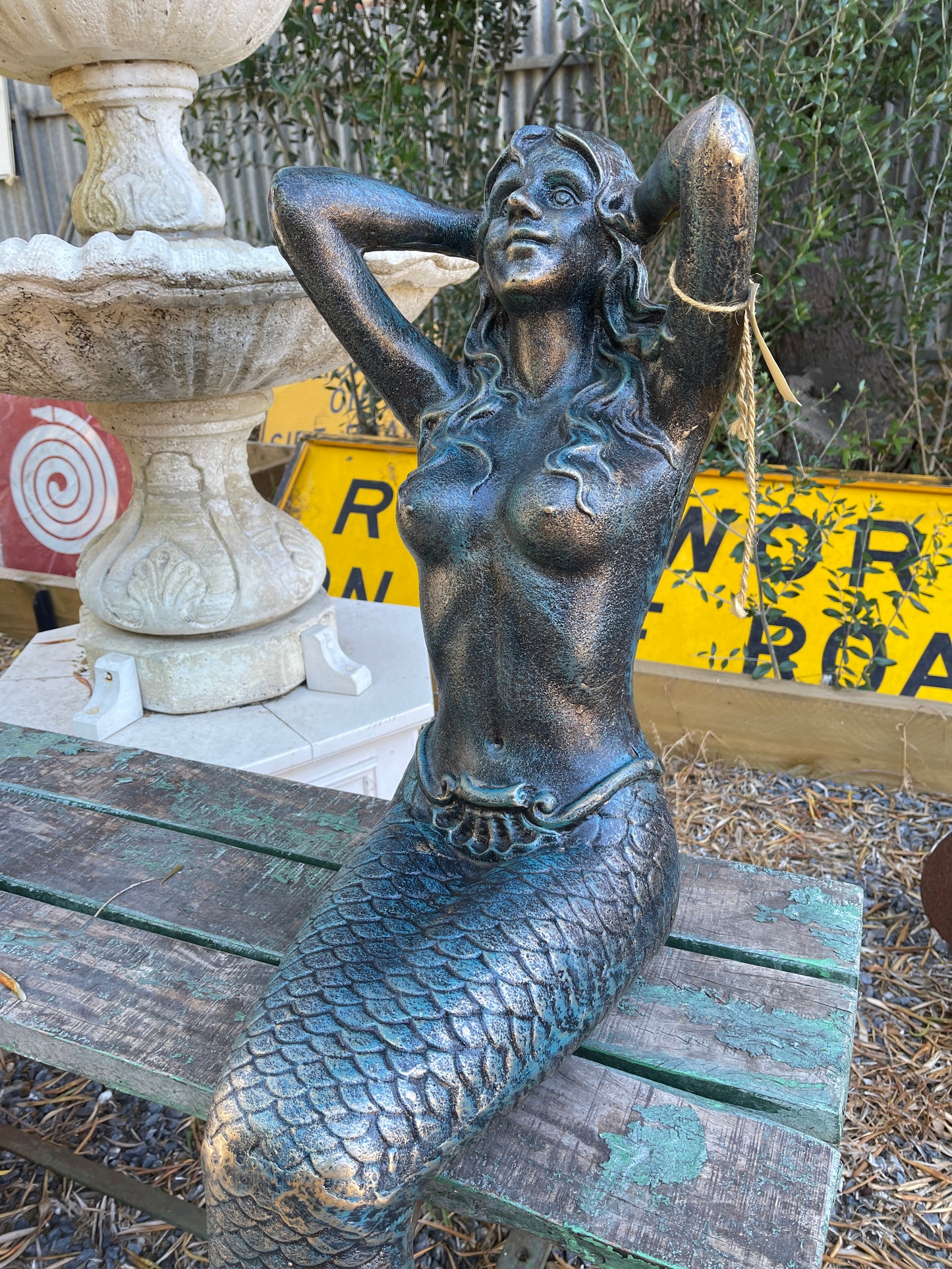 Heavy Cast Iron Mermaid Statue – Substantial and Elegant Design