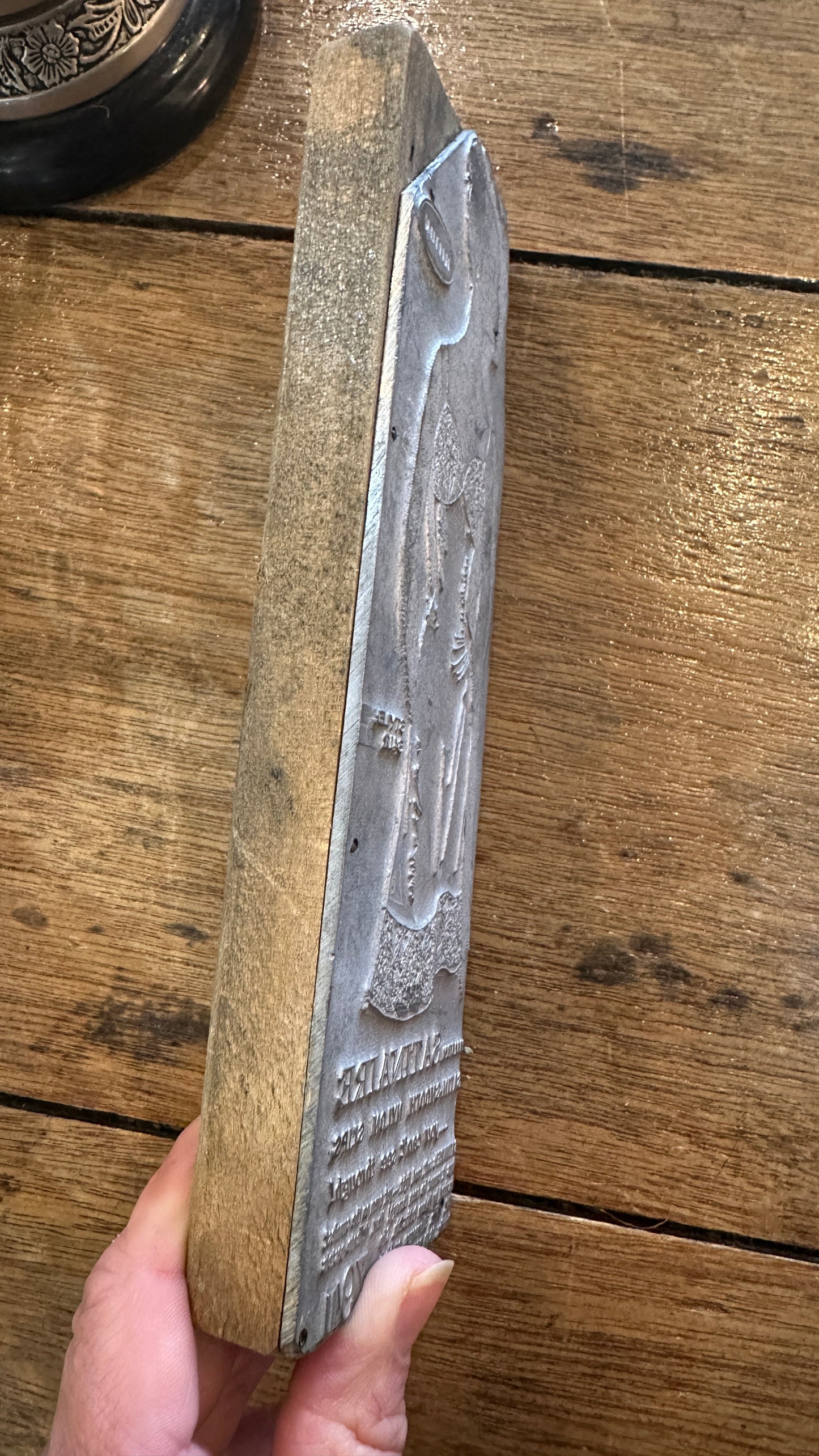 Vintage letterpress printing block, mid 20th Century