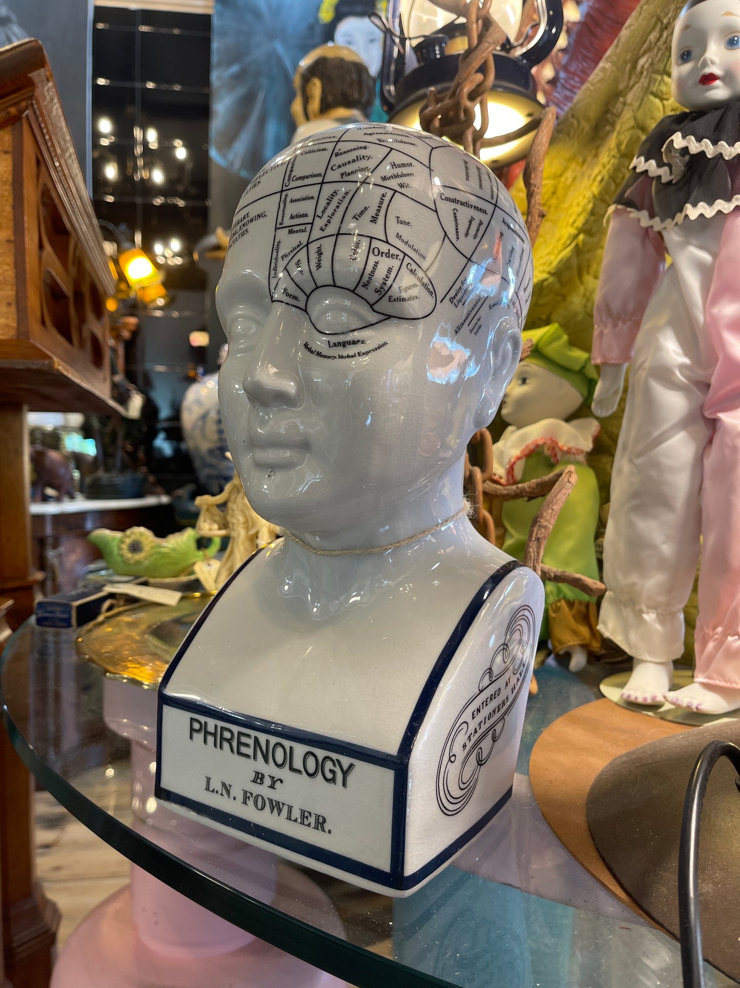 Phrenology By L.N. Fowler Large Ceramic Head