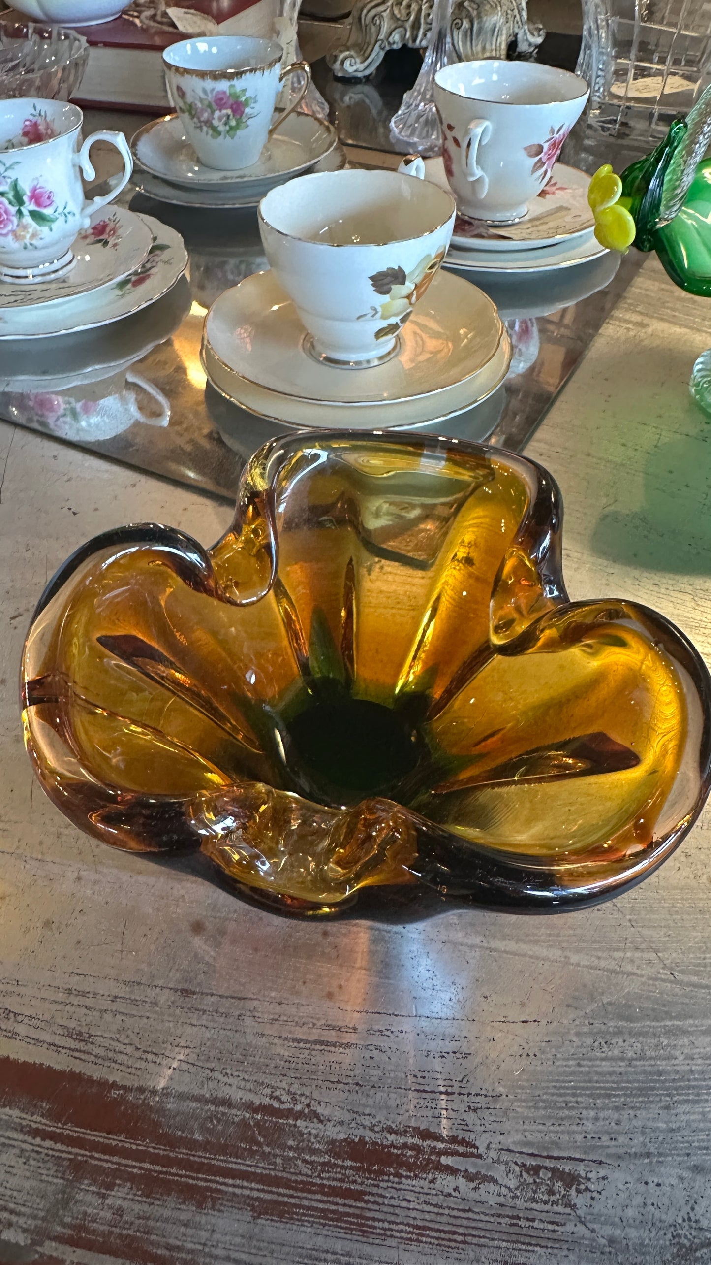 Vintage Art glass bowl Murano Style 1970s