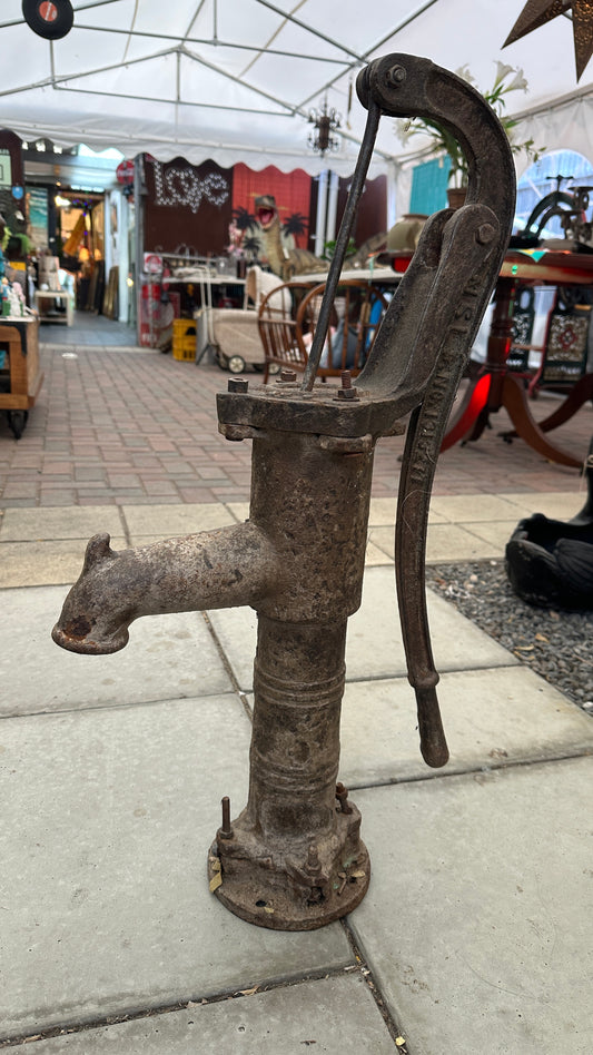 Cast iron hand water pump, approx: 74cm tall