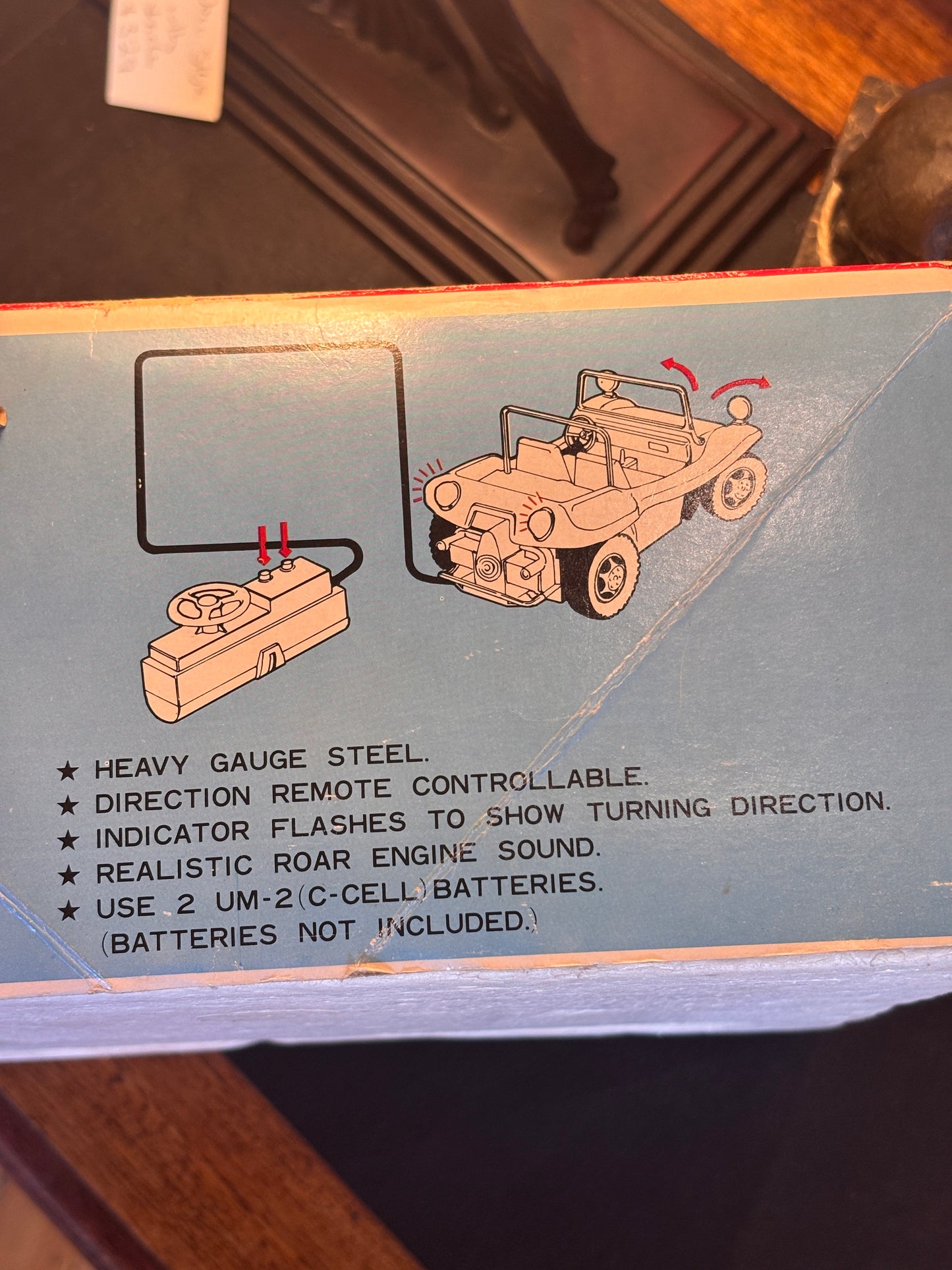 Vintage 1970s Bandai Dune Buggy Remote Control Car – Battery Operated – Made in Japan – Boxed Steel Toy – Untested