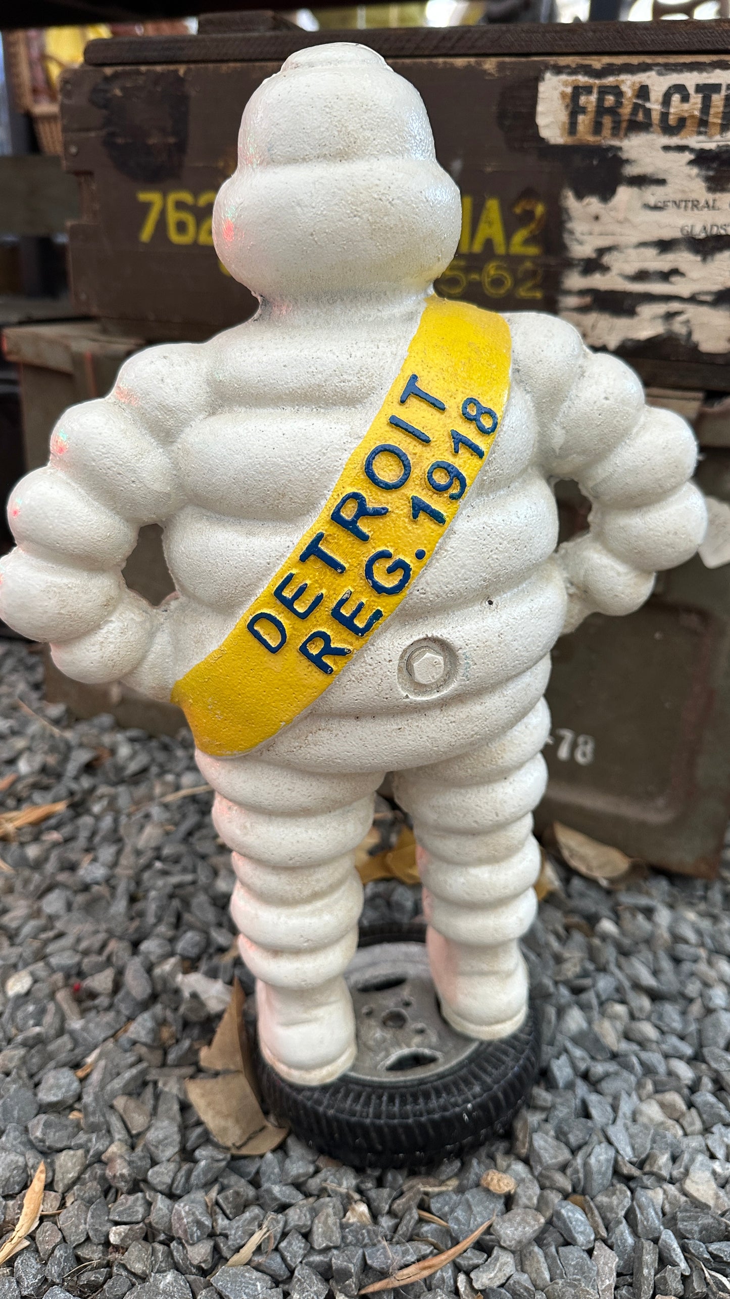 Michelin Man Standing on Tyre, Cast Iron