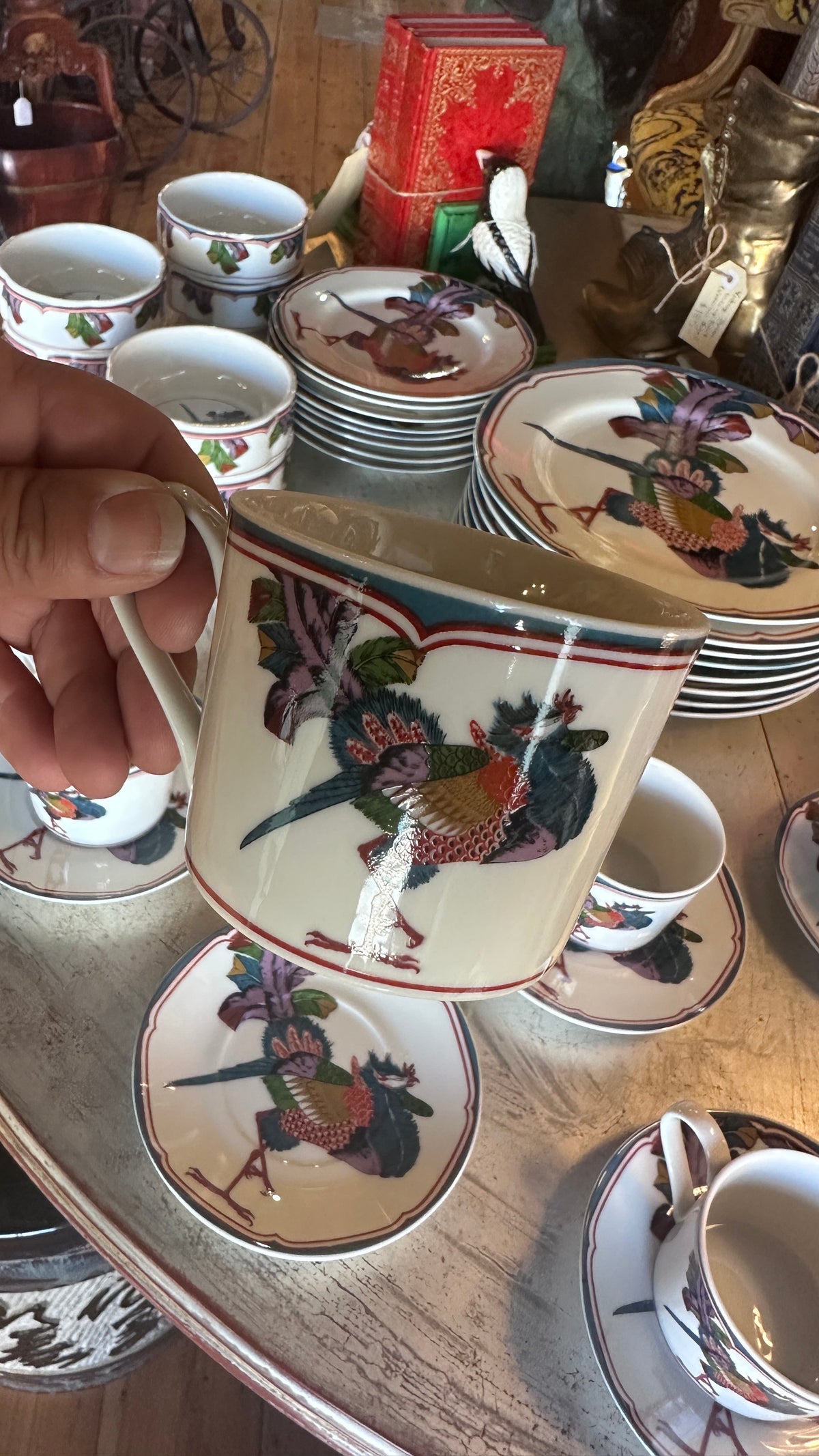 Vintage Georges Briard "Oriental Peacock" Dinnerware Set, Made in Japan