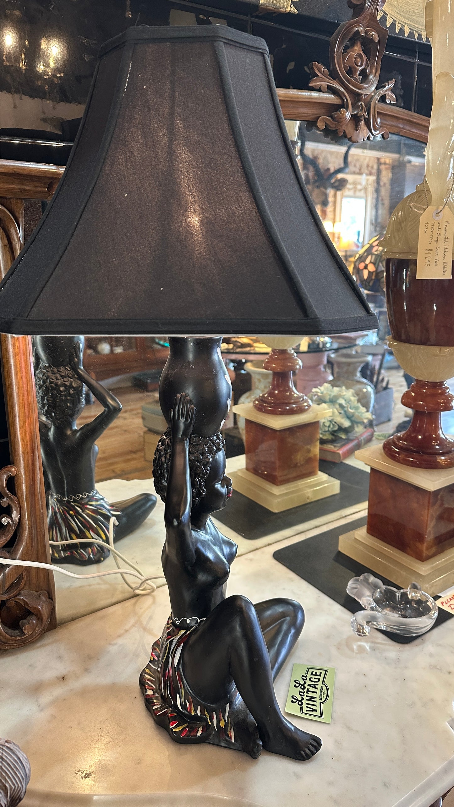 Vintage Barsony Seated Islander Lady Lamp FL23