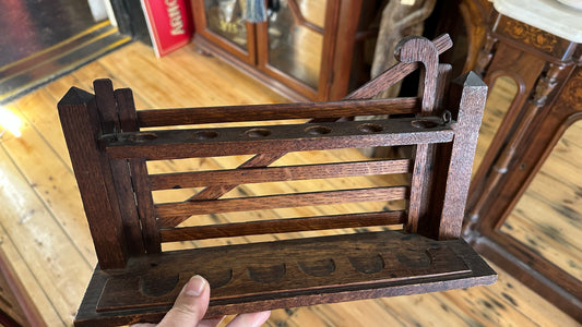 Vintage Wooden Gate Smoking Pipe Rack