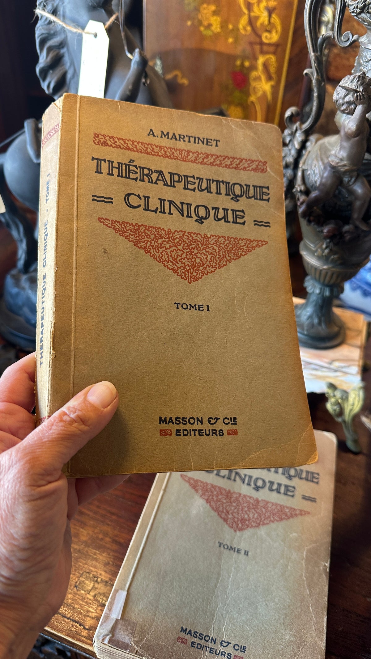 Antique 1920s French Medical Books - Thérapeutique Clinique by Dr. A. Martinet (Vols 1 & 2 Complete Set)