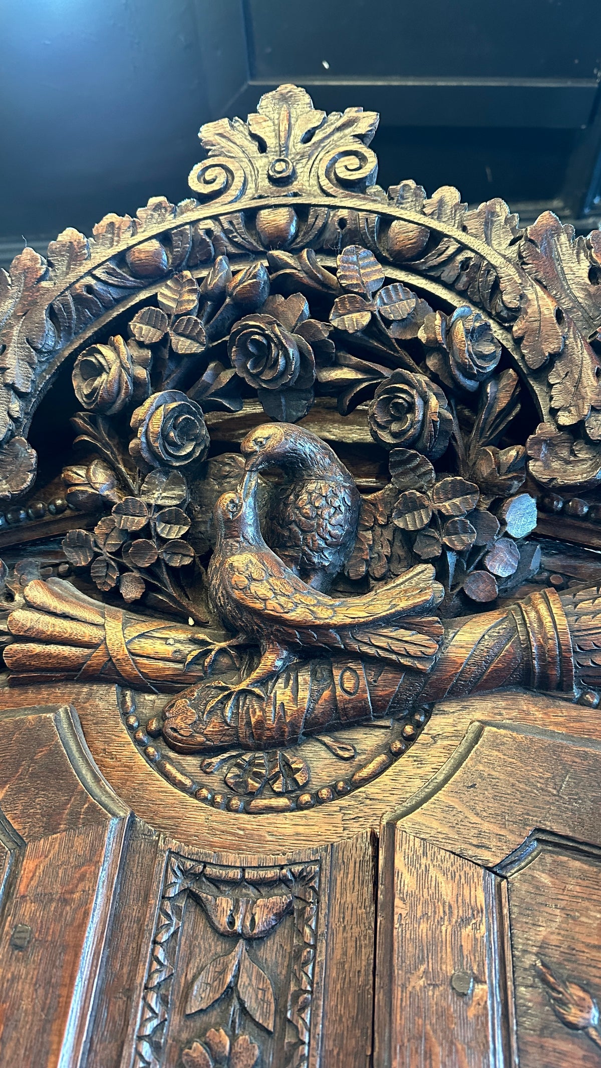 Exceptional 19th Century French Normandy Carved Oak Armoire