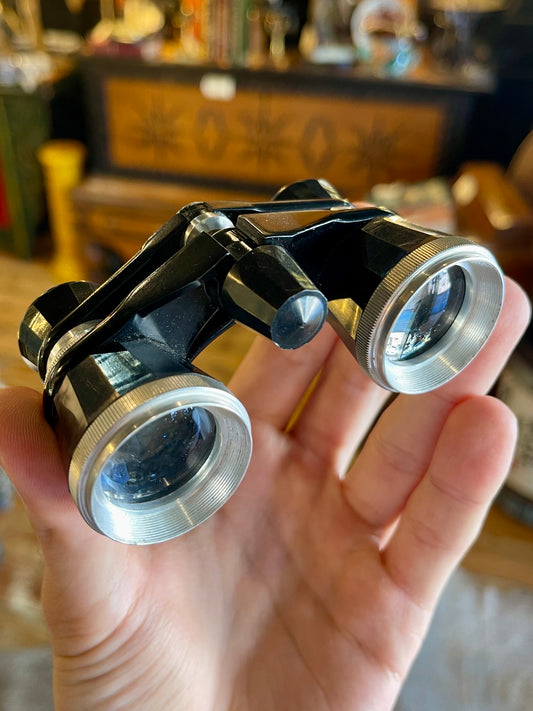 Vintage PZO Opera Binoculars 3x Magnification with Central Focus Knob, Made in Poland - Circa 1950s