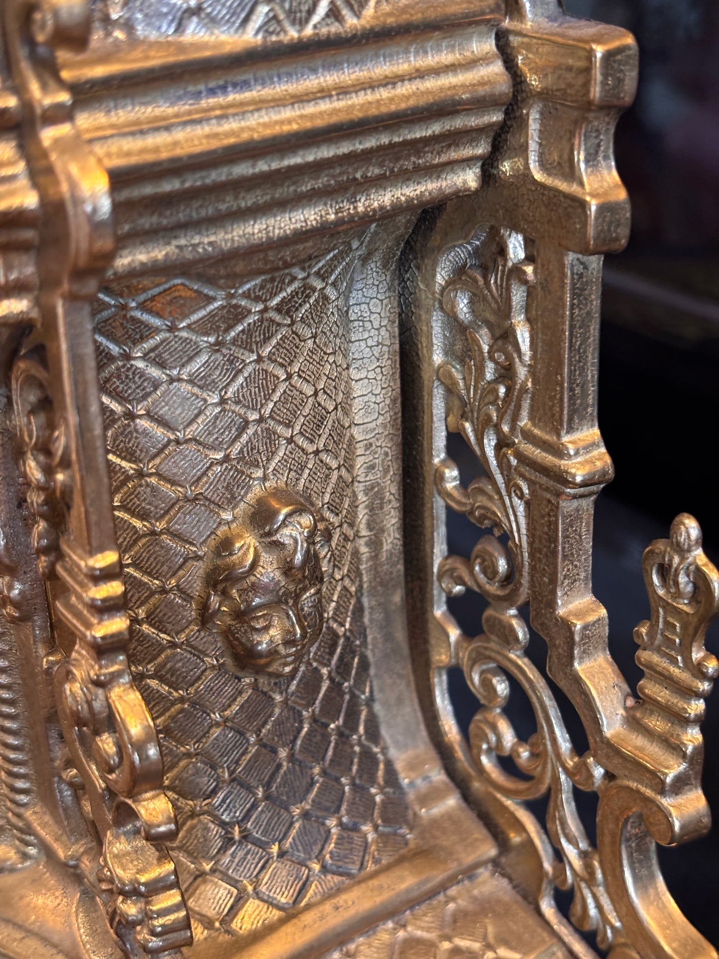 Ornate Brass Mantel Clock with Matching Candelabras – Baroque Style Quartz Clock Set – 41 cm