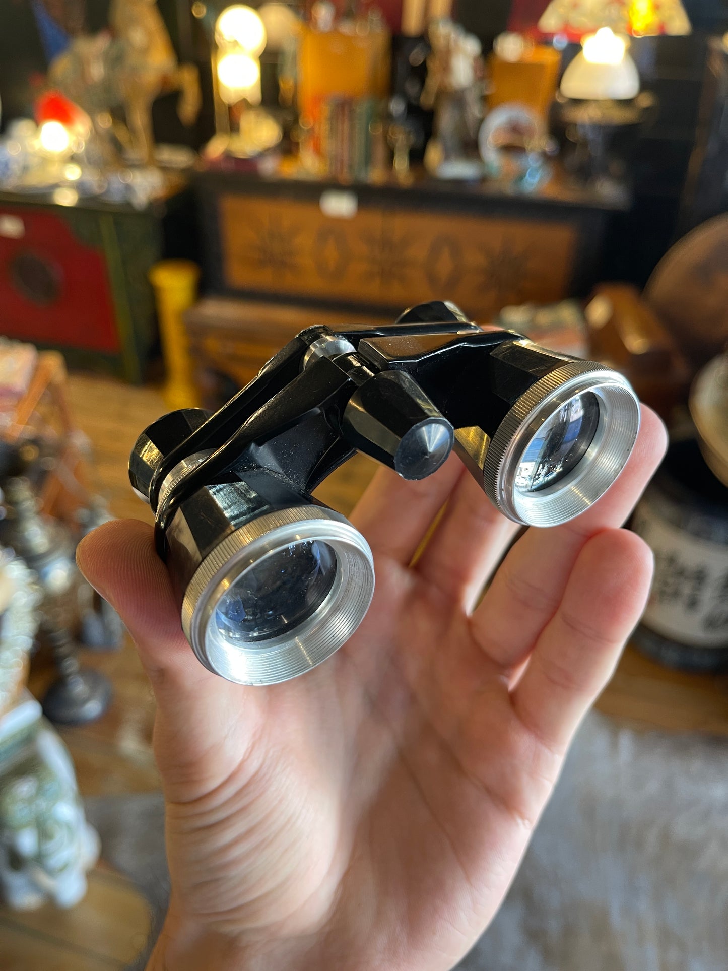 Vintage PZO Opera Binoculars 3x Magnification with Central Focus Knob, Made in Poland - Circa 1950s