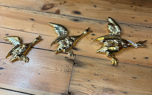 Vintage Flying Duck/ Geese Trio, Wall Decor
